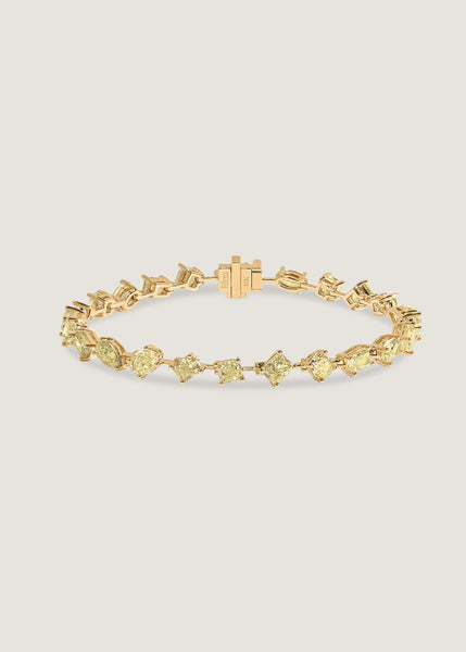 Kinn Studio Adeline Fancy Shape Yellow Diamond Tennis Bracelet