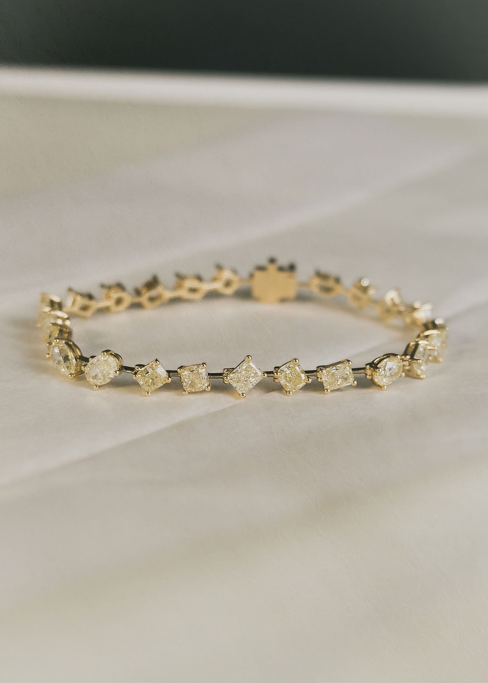 Adeline Fancy Shape Yellow Diamond Tennis Bracelet