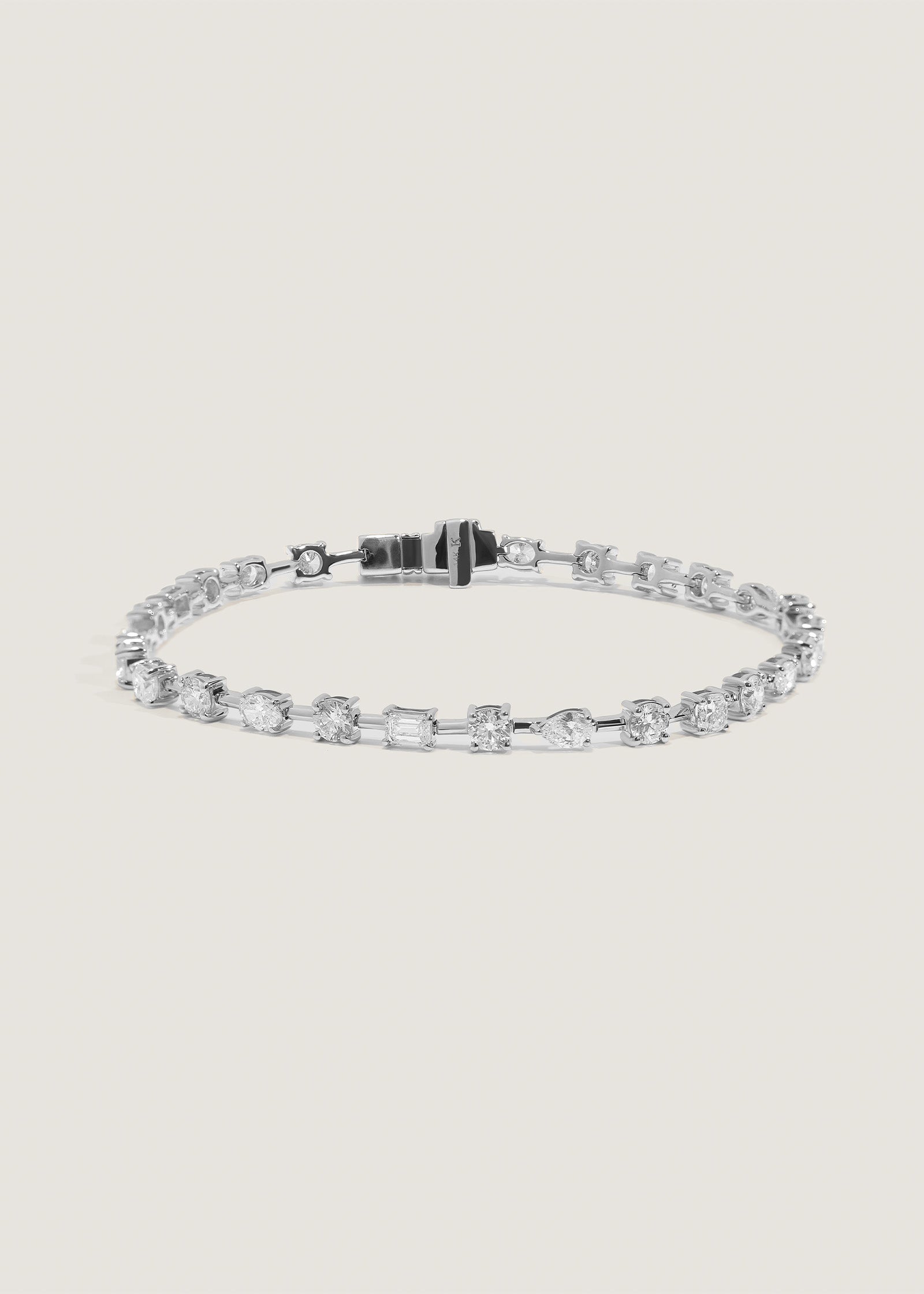 Amara Fancy Shape Tennis Bracelet White Gold