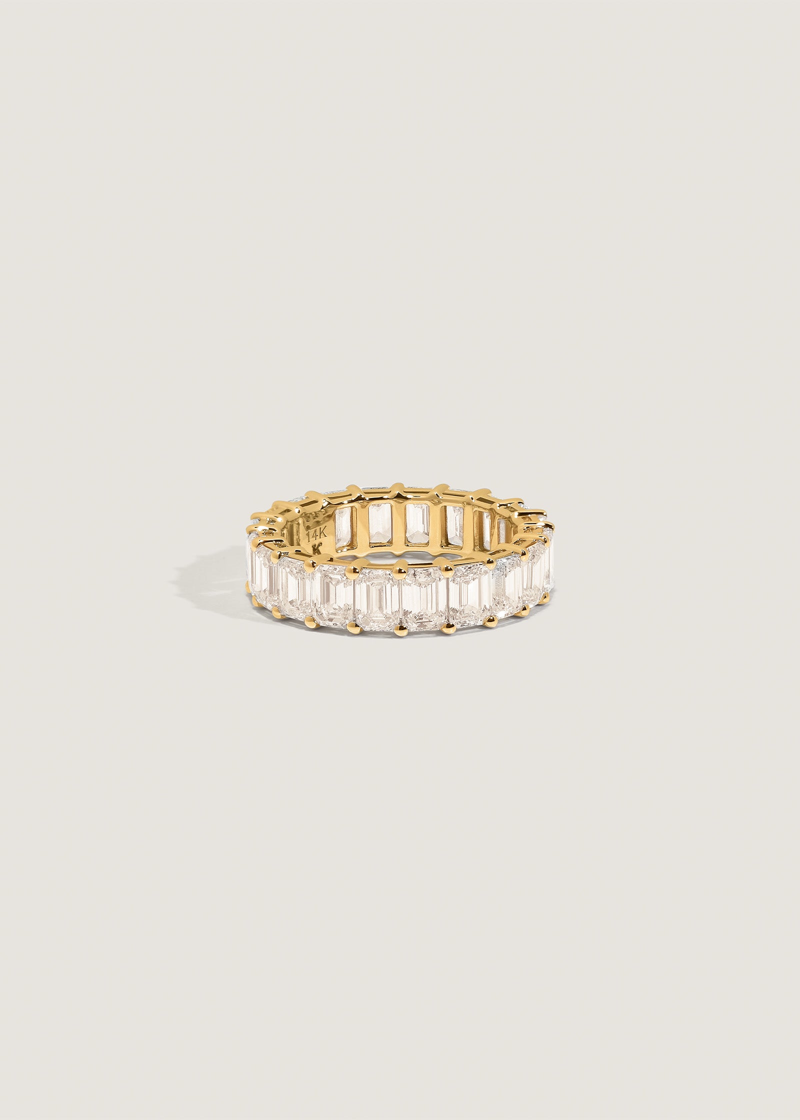 Blaire Emerald Cut Diamond Eternity Band Ring Yellow Gold