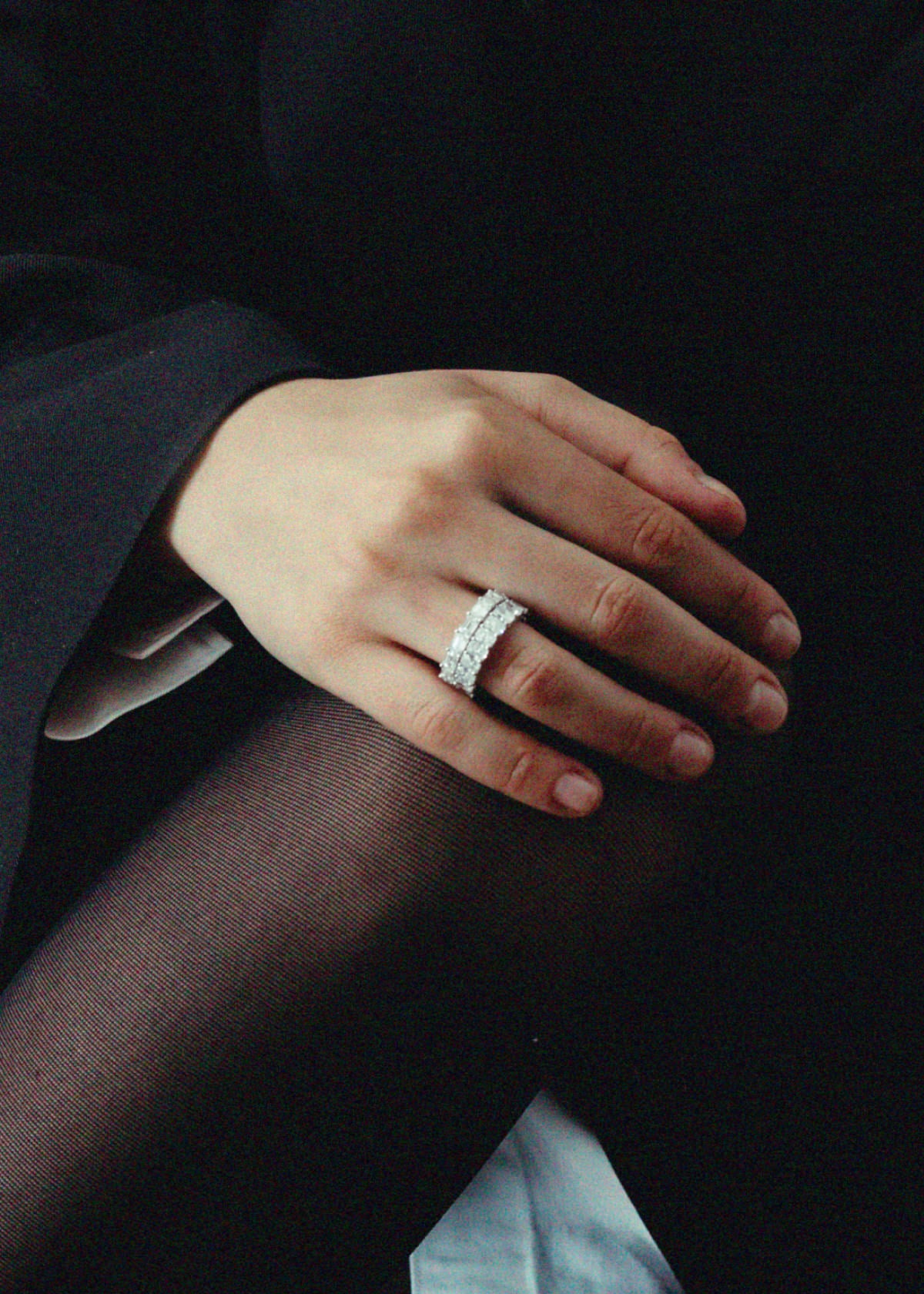 Jackie Emerald Cut Diamond Eternity Band Ring White Gold