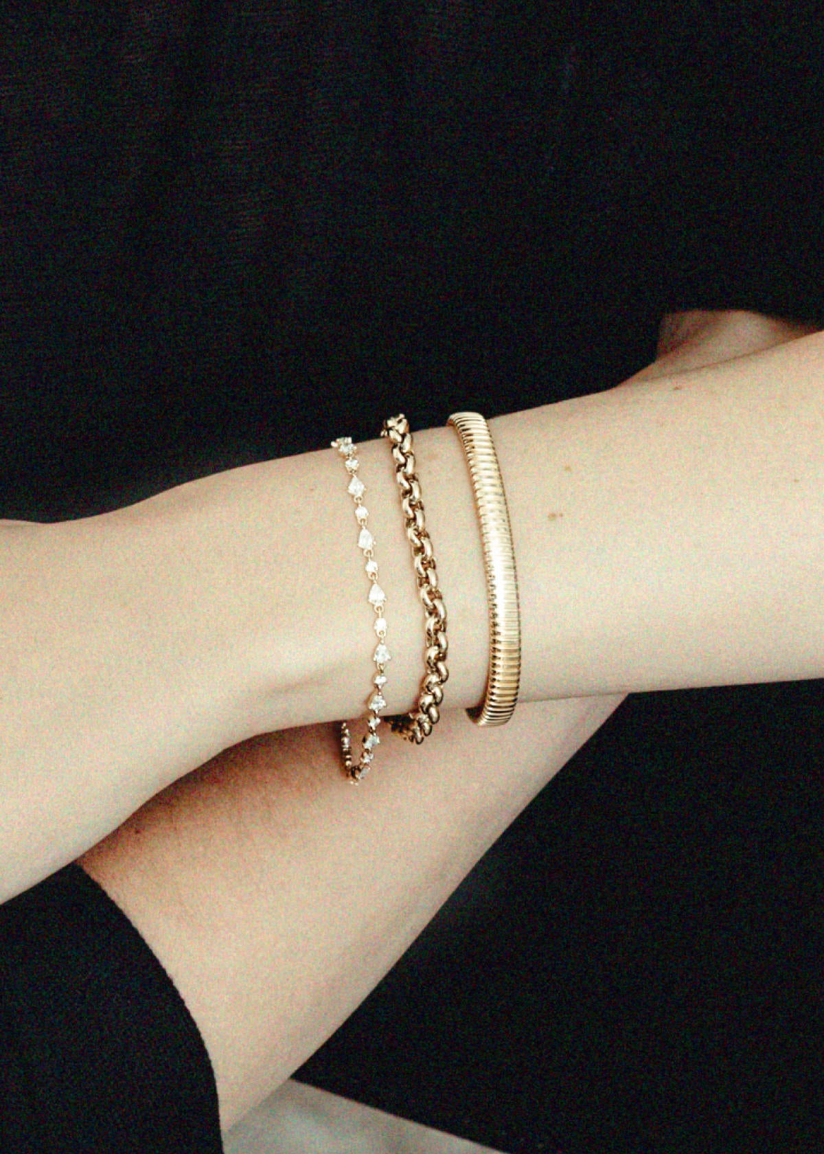 Celina Flat Tubogas 14k Gold Bracelet | Kinn Studio