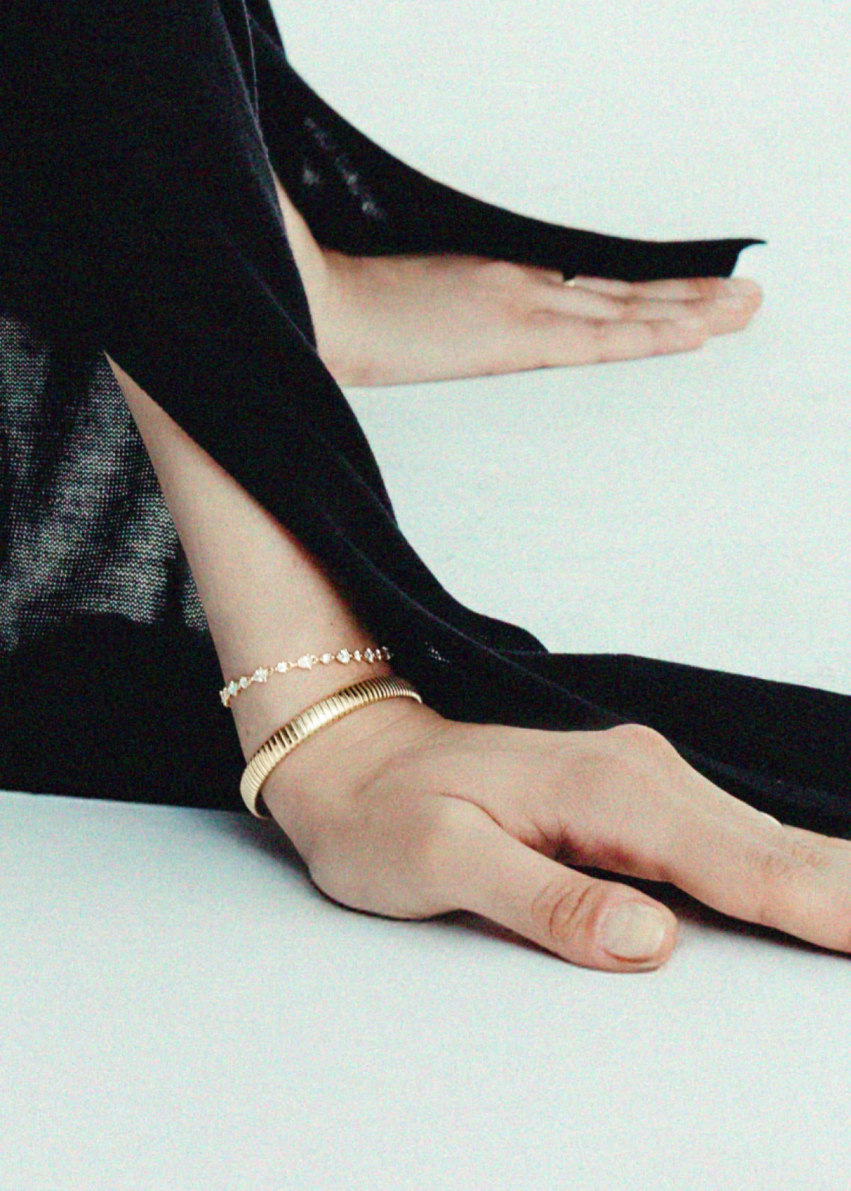 Celina Flat Tubogas 14k Gold Bracelet | Kinn Studio