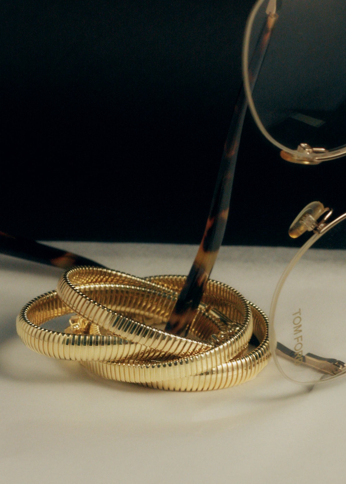 Celina Flat Tubogas 14k Gold Bracelet | Kinn Studio