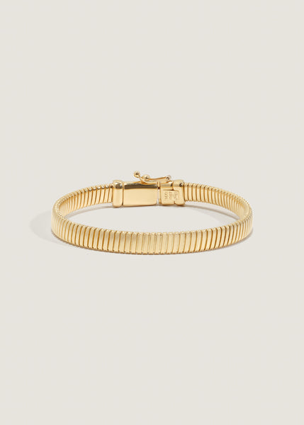 Celina Flat Tubogas 14k Gold Bracelet | Kinn Studio