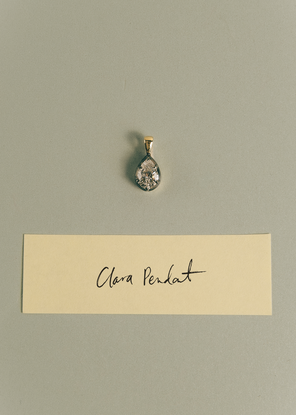 Clara Black Rhodium Pear Pendant