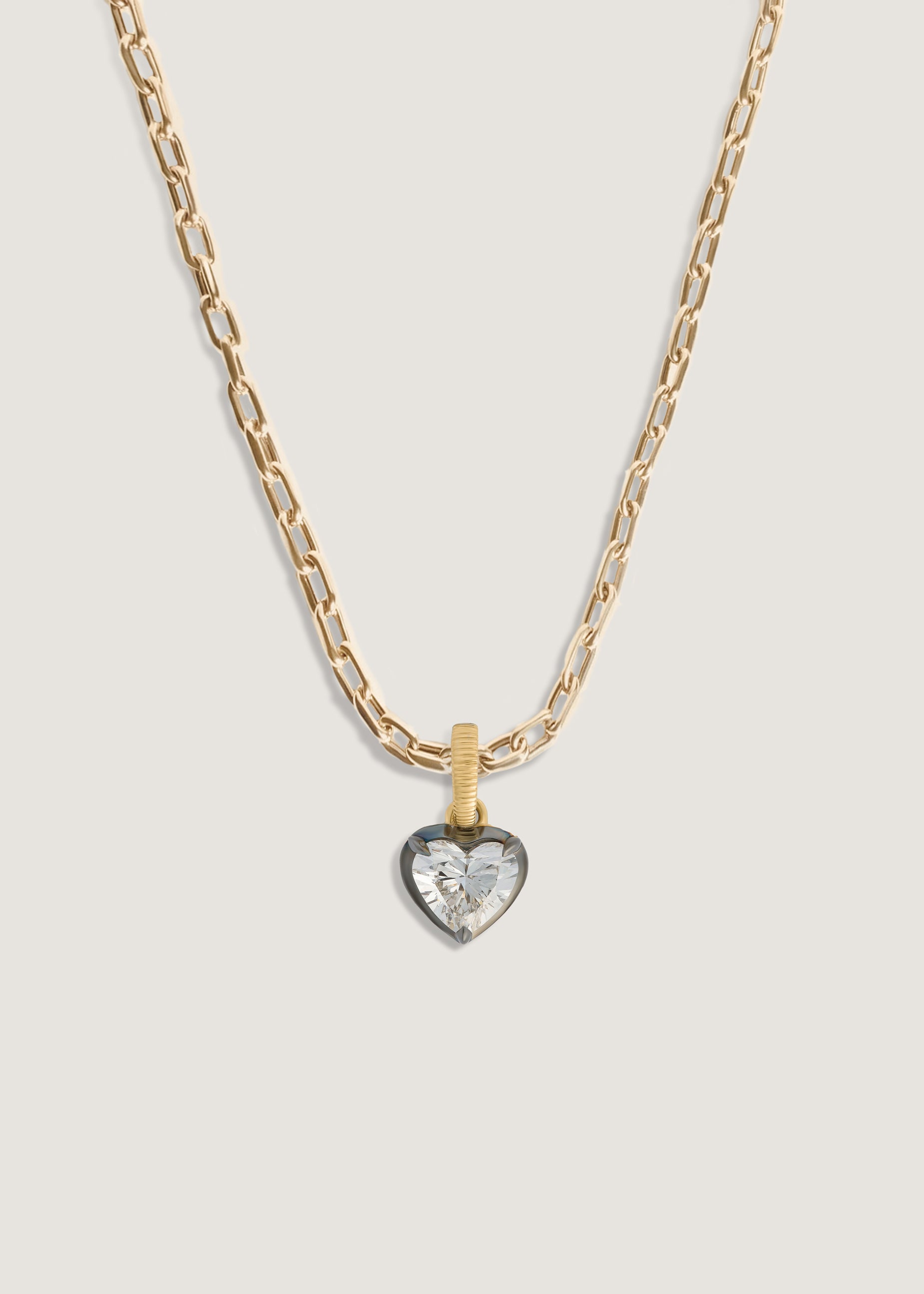 Clara Black Rhodium Heart Diamond Necklace 14k Gold | Kinn Studio