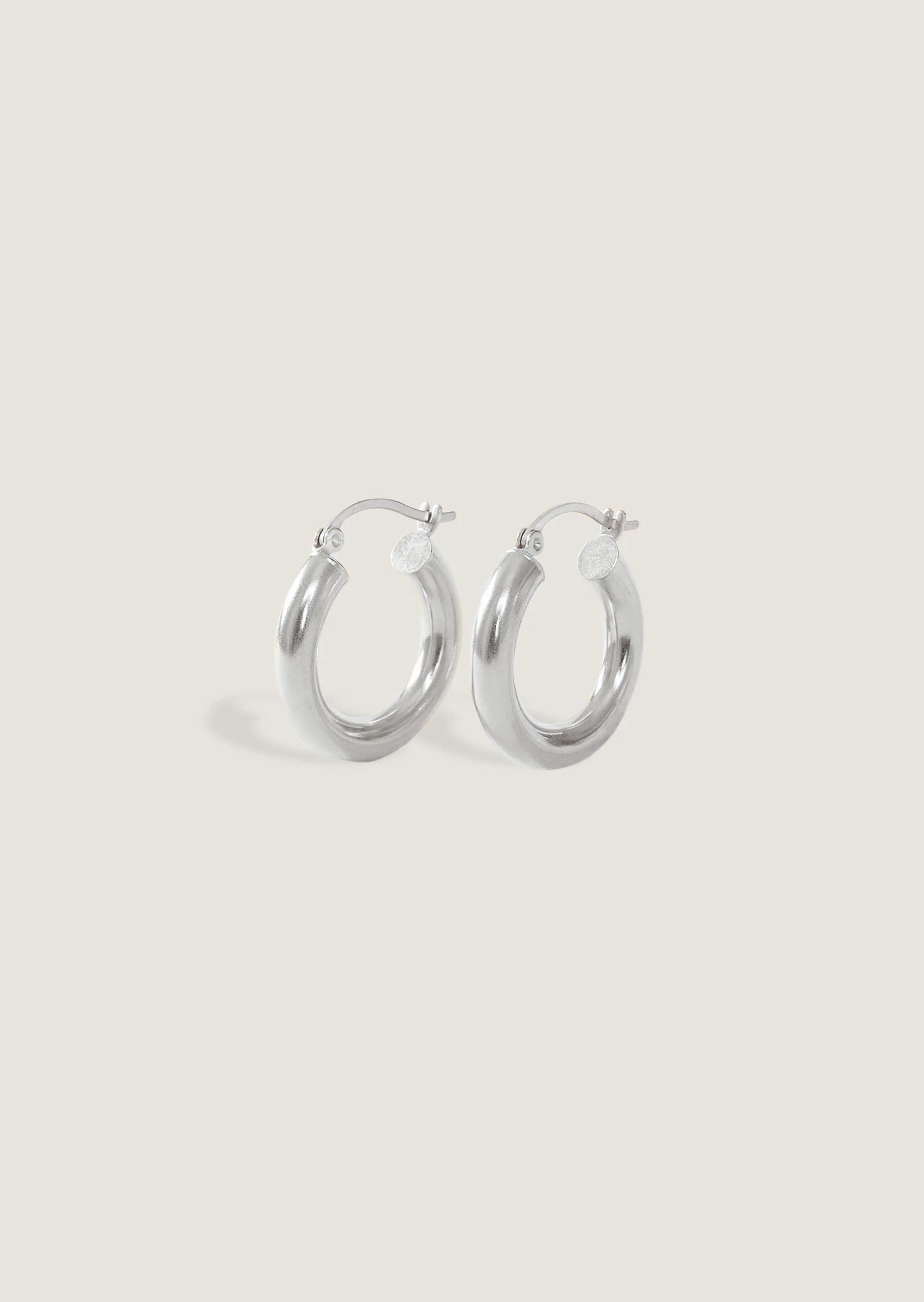 Classic Hoop Earrings Small Silver