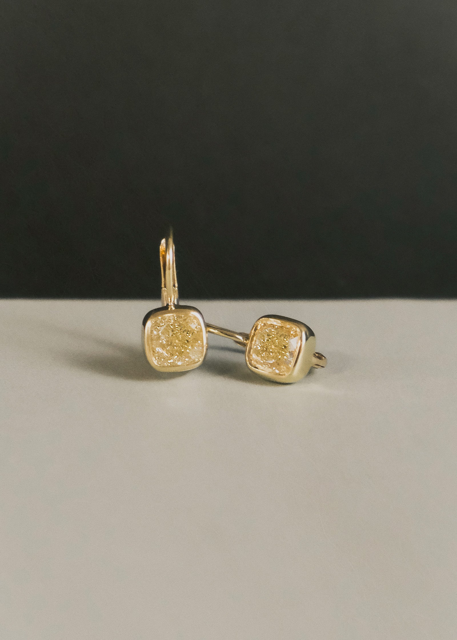 Harper Yellow Diamond 2ctw Cushion Cut Drop Earrings