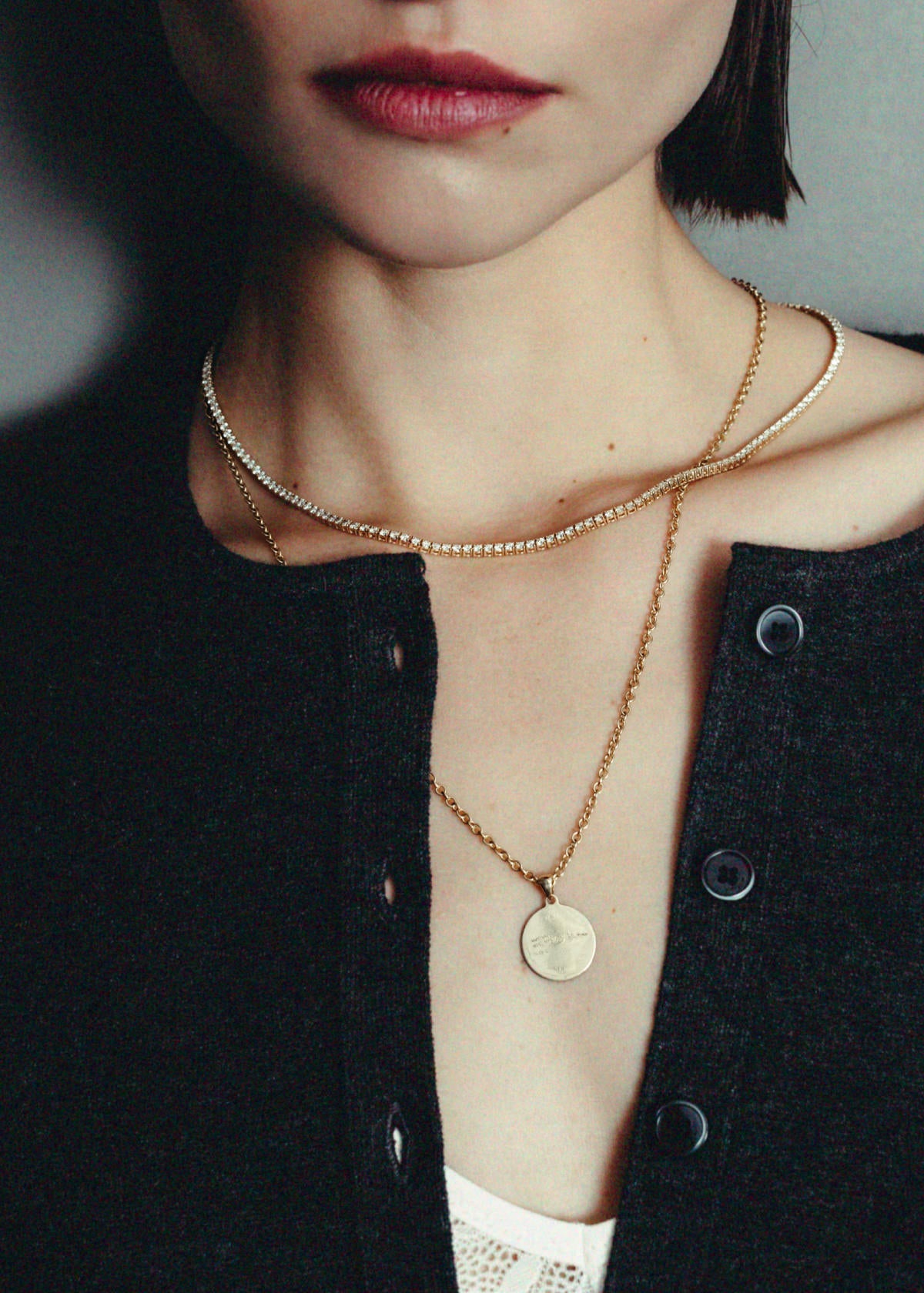 14k Yellow Gold Diana Diamond Tennis Necklace | Kinn Studio