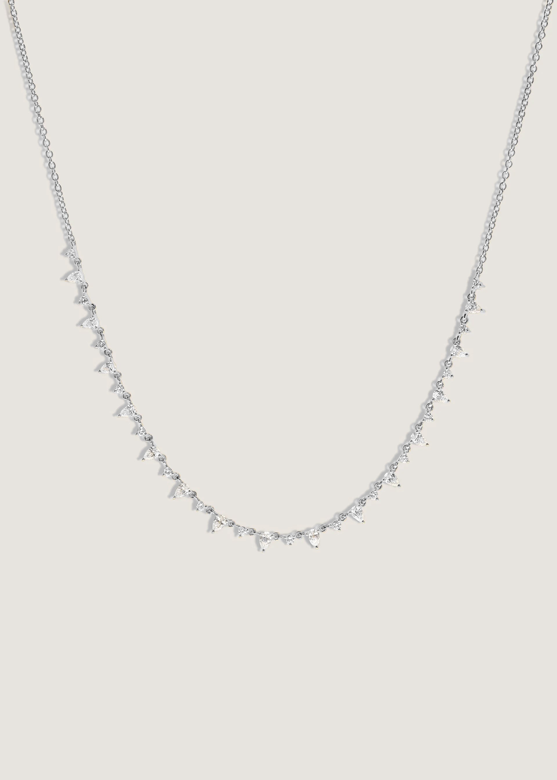 Juliette Diamond Row Necklace White Gold