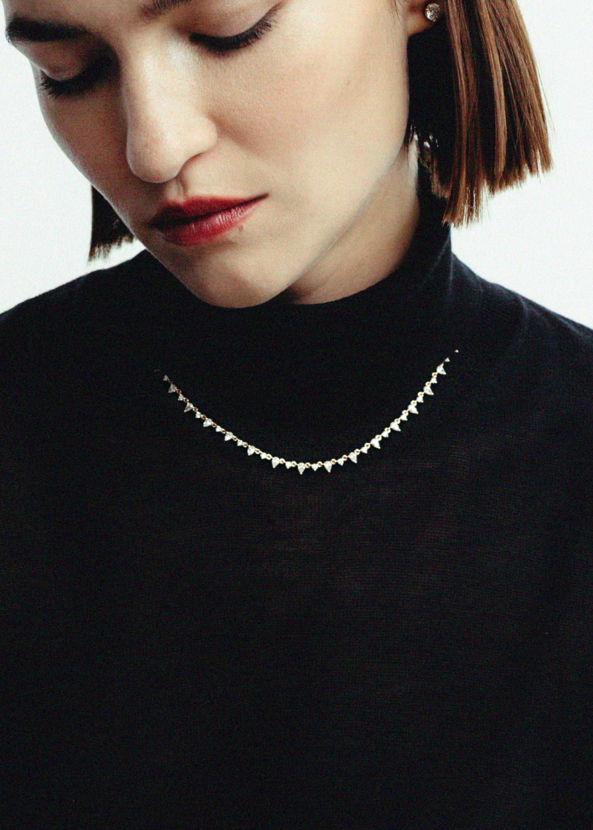 Juliette Diamond Row Necklace Yellow Gold