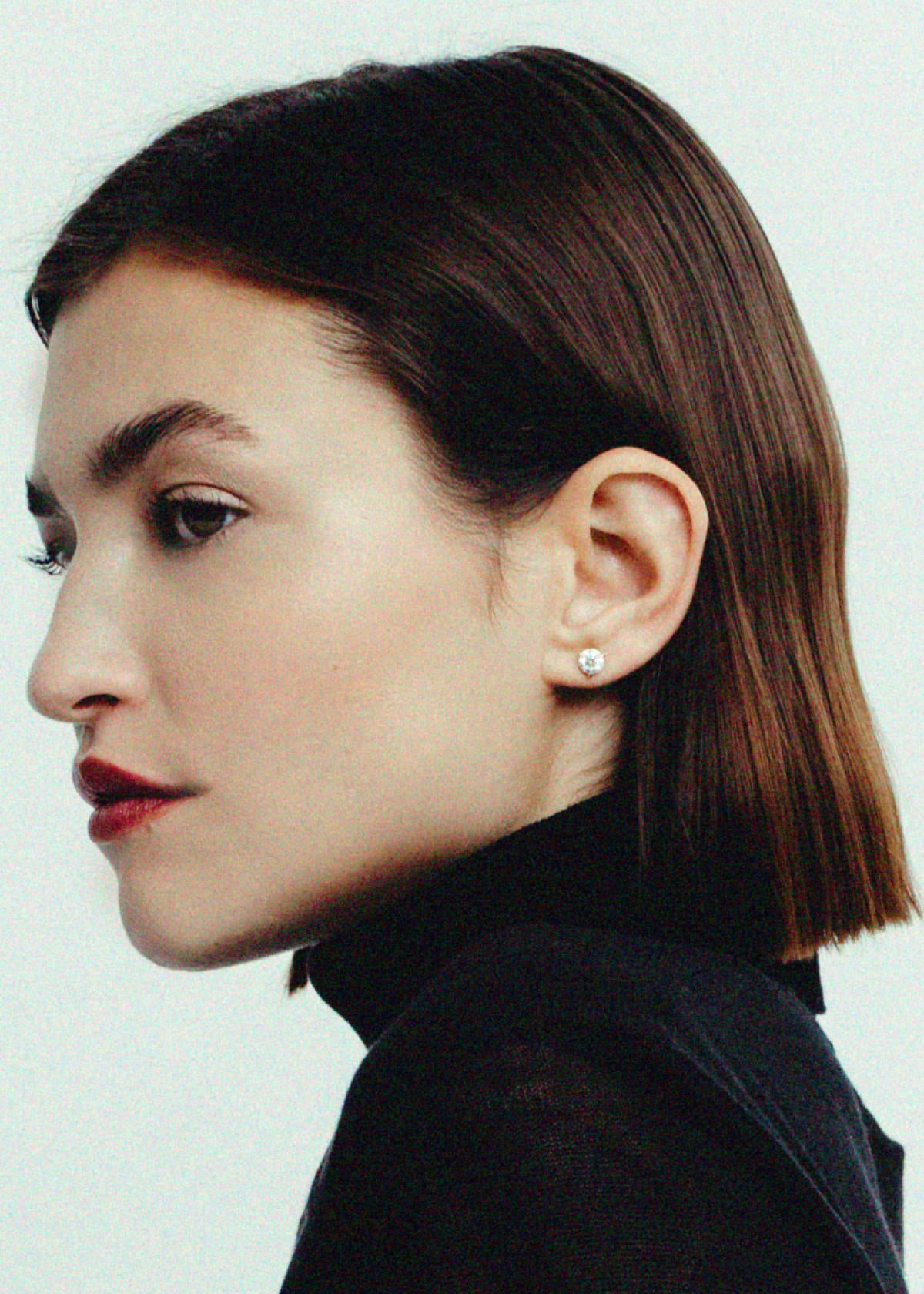 June Round Stud Earrings Diamond