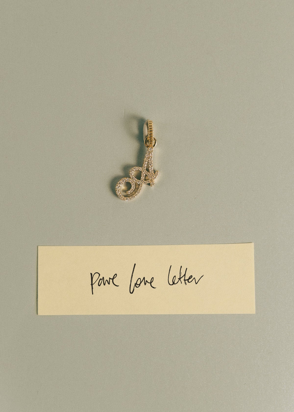 Pave Love Letter Charm Pendant