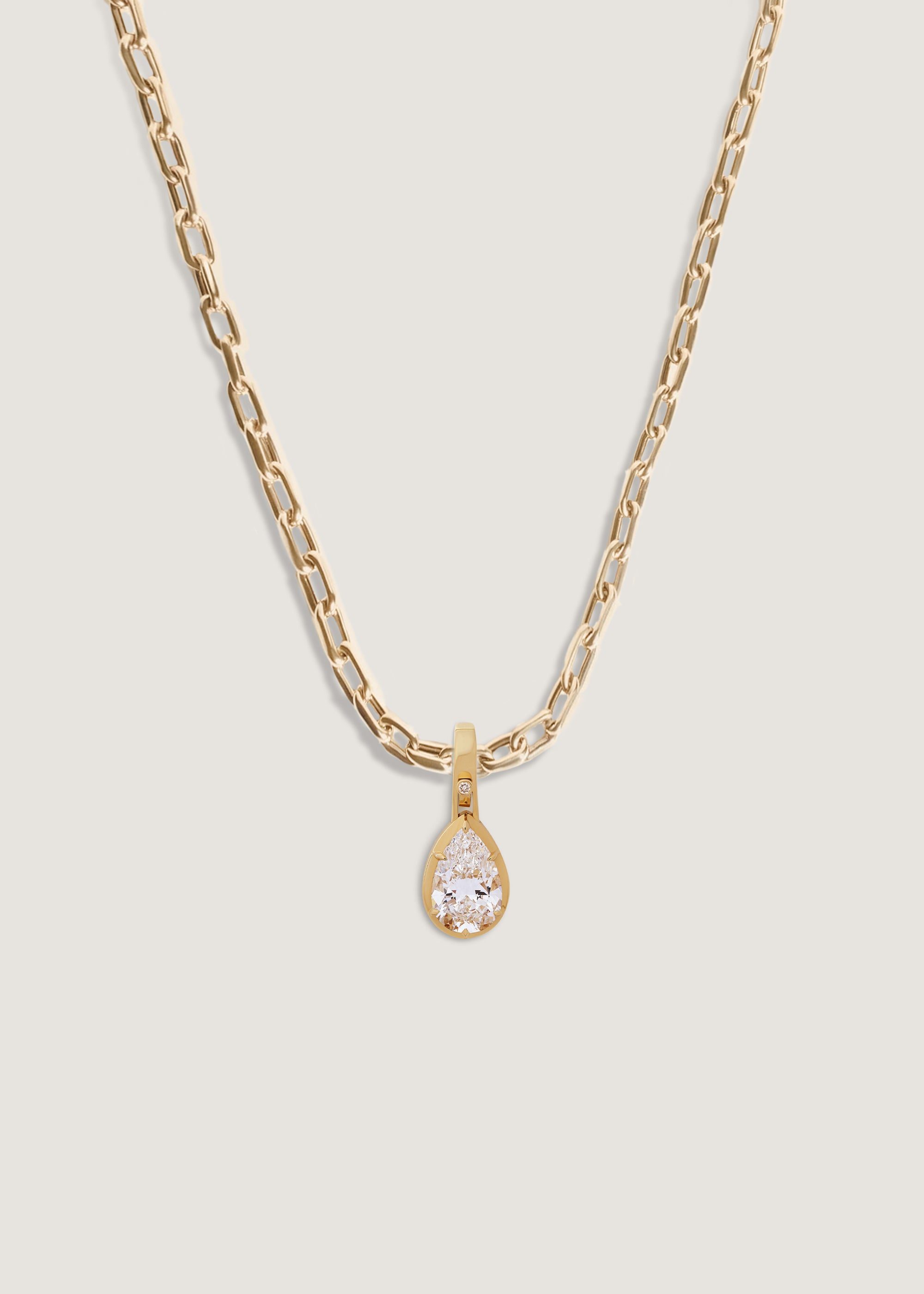 Madeleine Pear Diamond Necklace 14k Gold | Kinn Studio