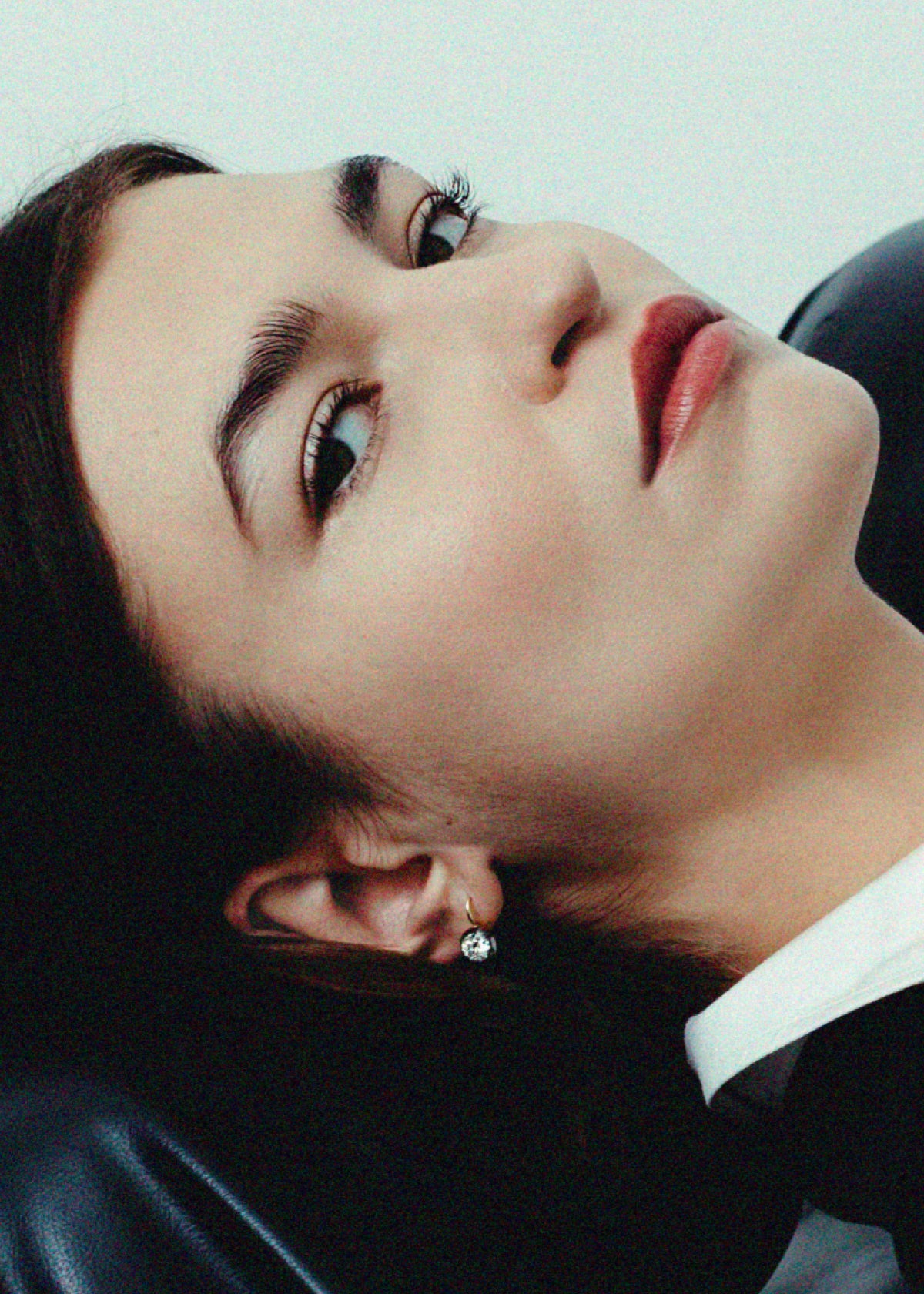 Rosette Black Rhodium Round Diamond Earrings