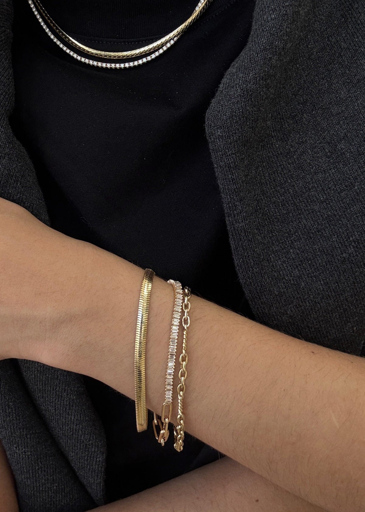 Claire Twist 14k Gold Bracelet Chain | Kinn Studio