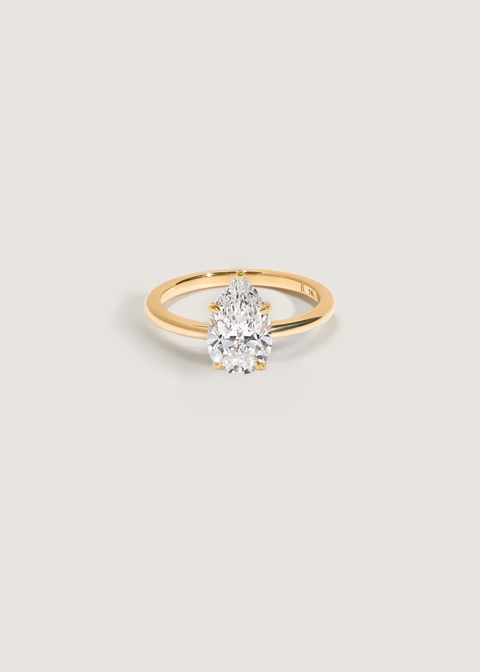 Elizabeth Pear Ring Lab Diamond