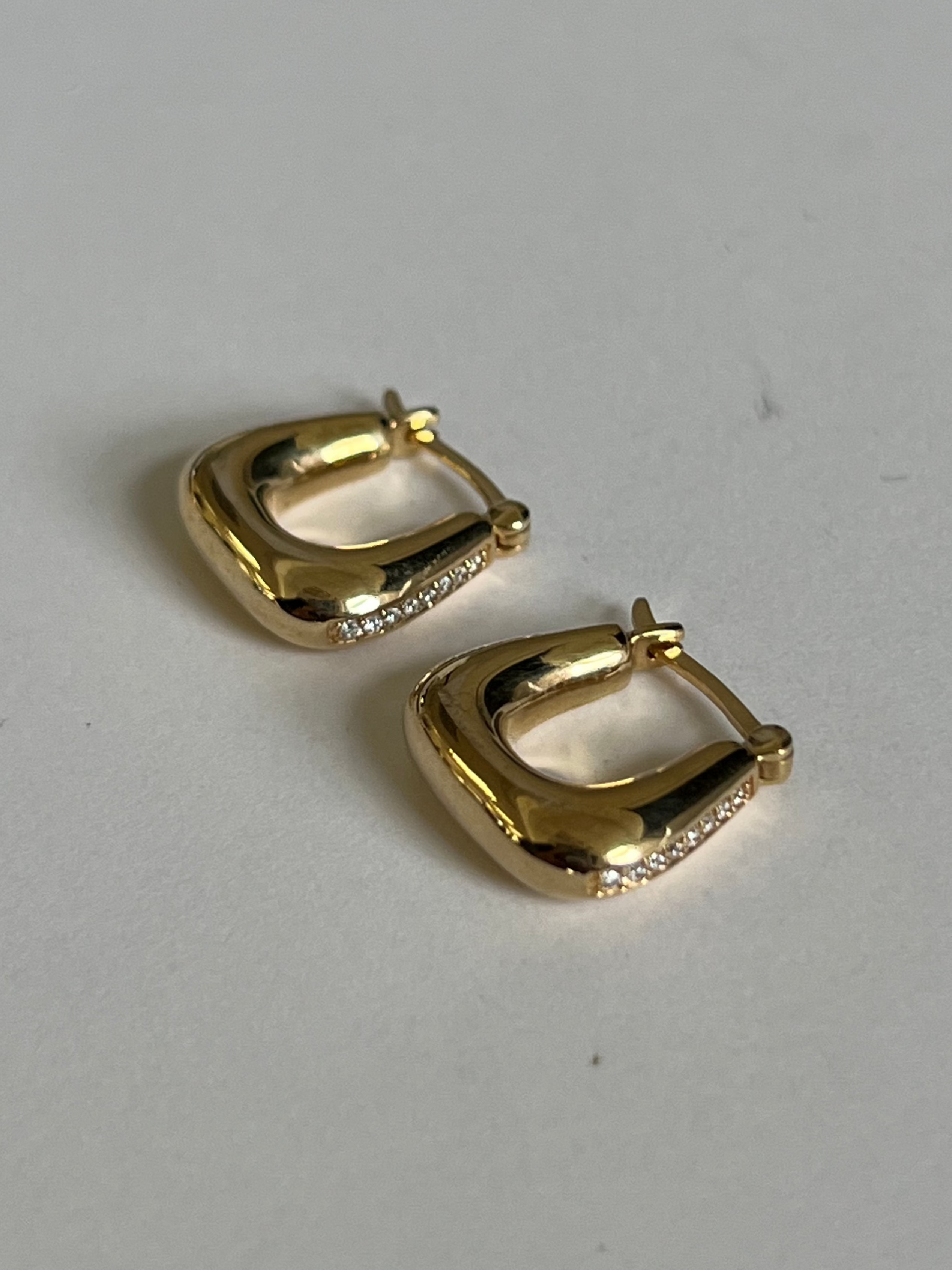 Archive Horseshoe Pave Hoop Earrings