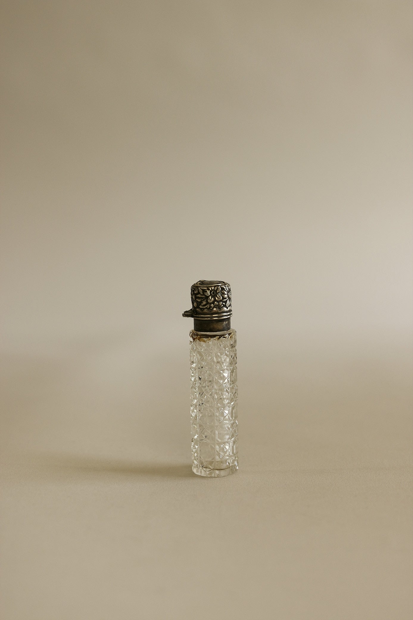 Cut Crystal Sterling Perfume Bottle