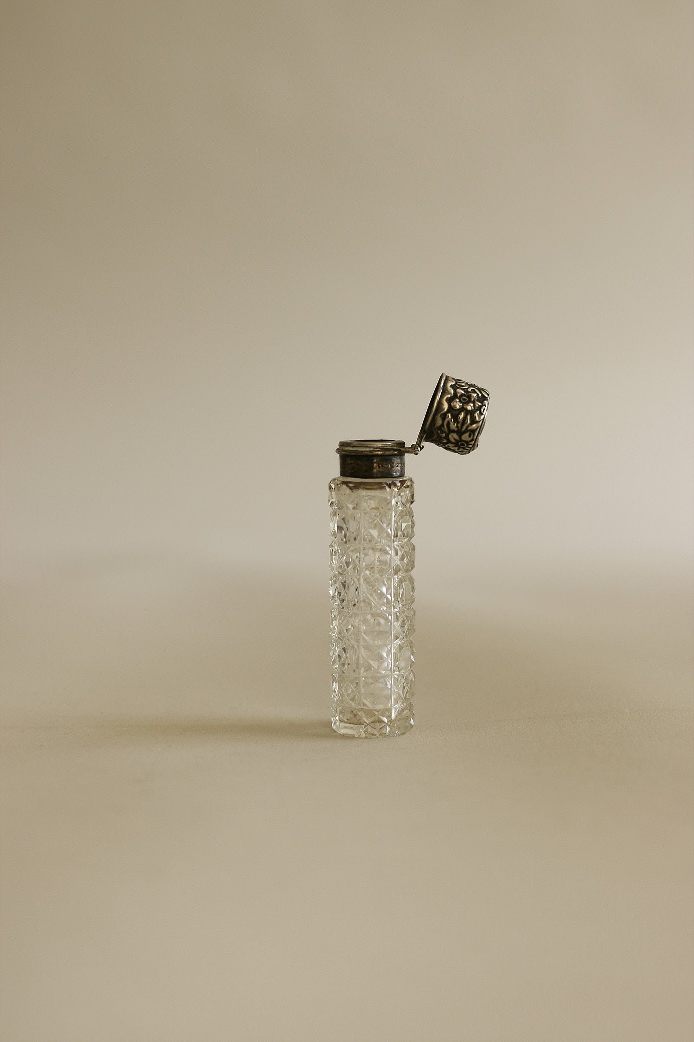 Cut Crystal Sterling Perfume Bottle