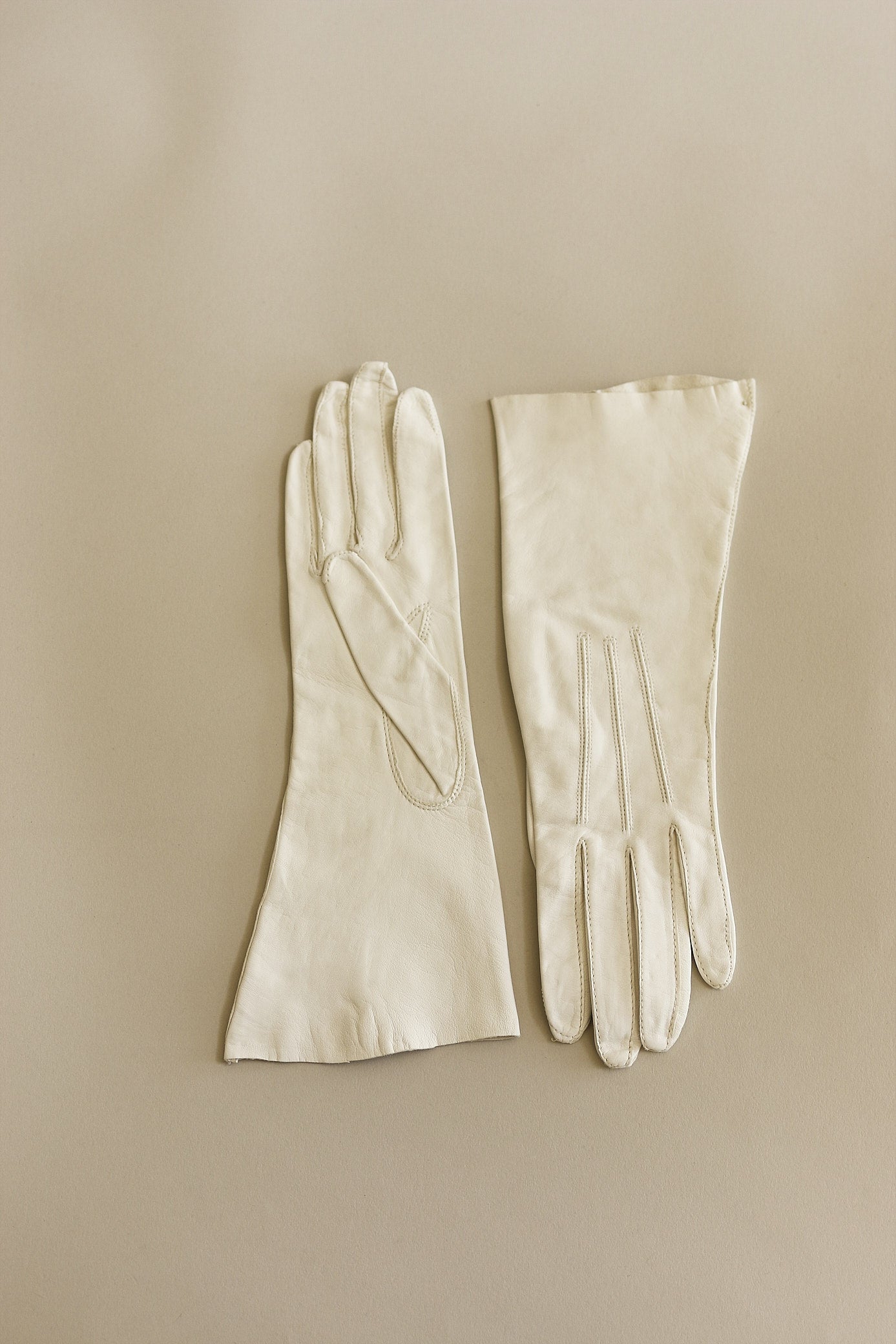 Leather Gloves White Juniors