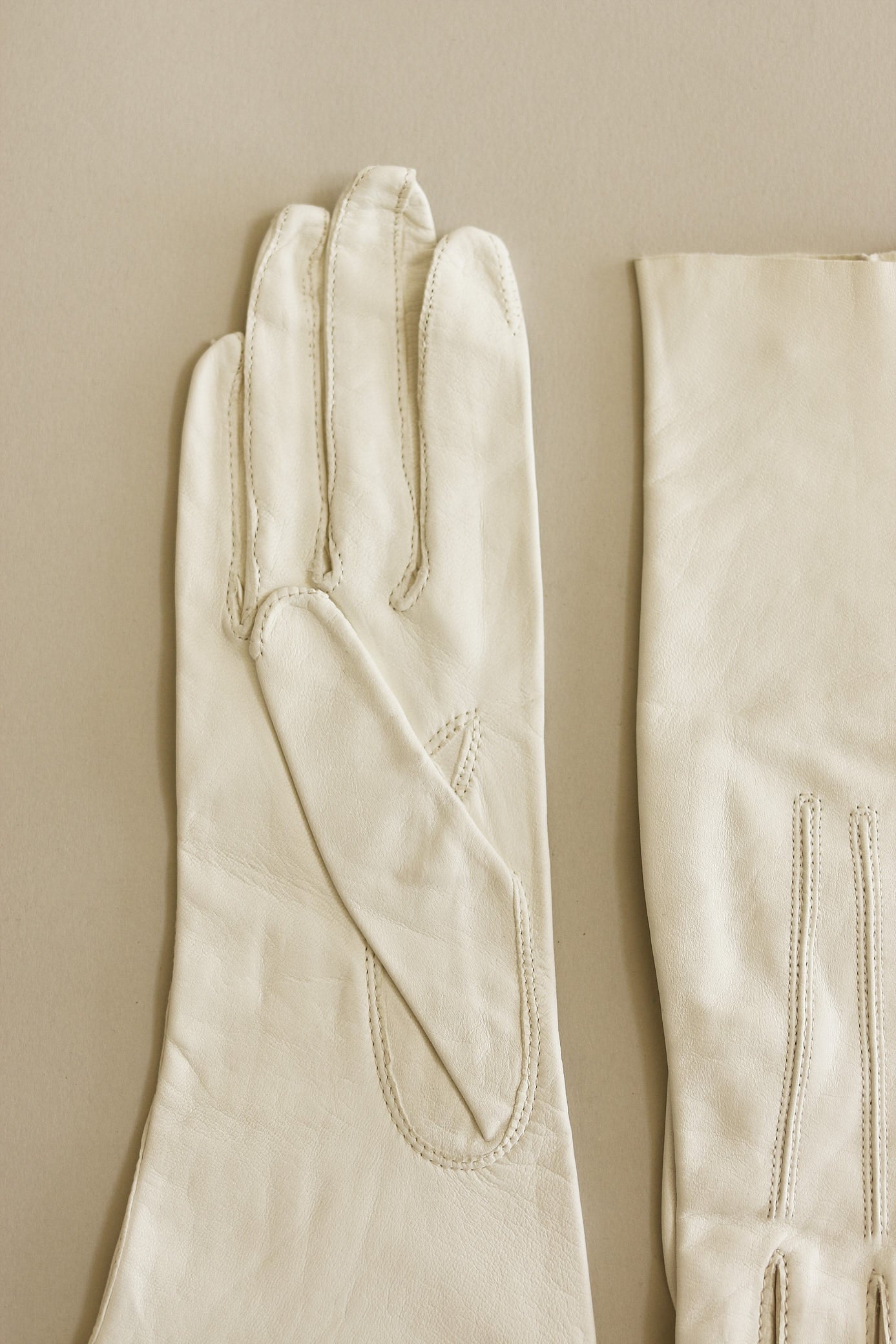 Leather Gloves White Juniors