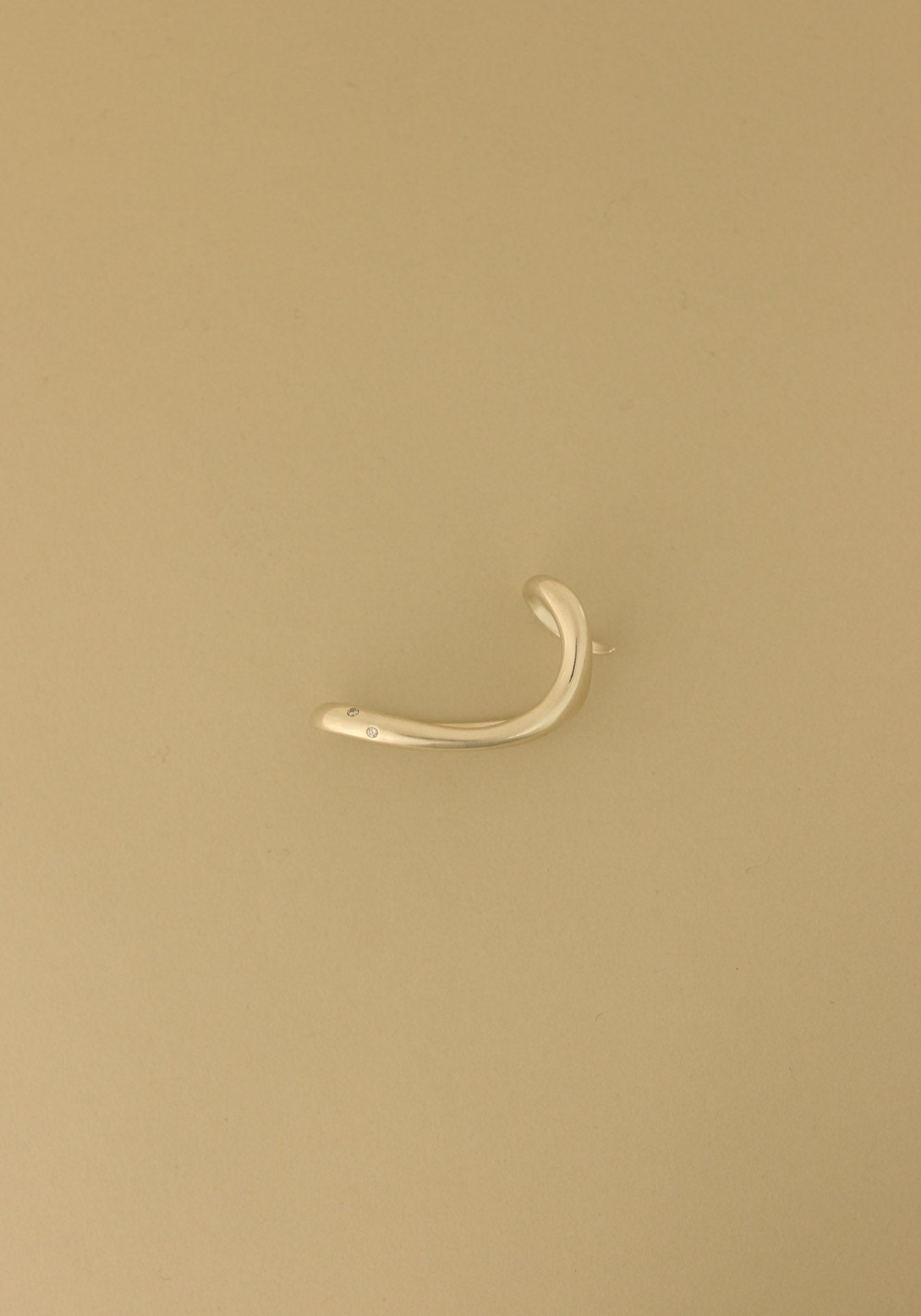 Archive J Ring Silver with Lab Diamonds