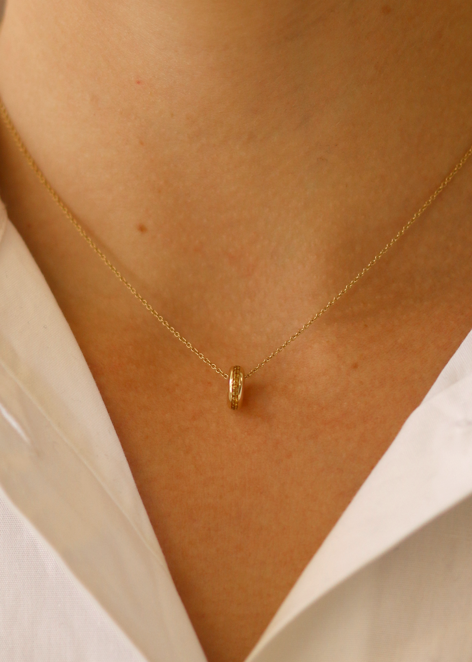 Noelle Pavé Dome Birthstone Charm Citrine