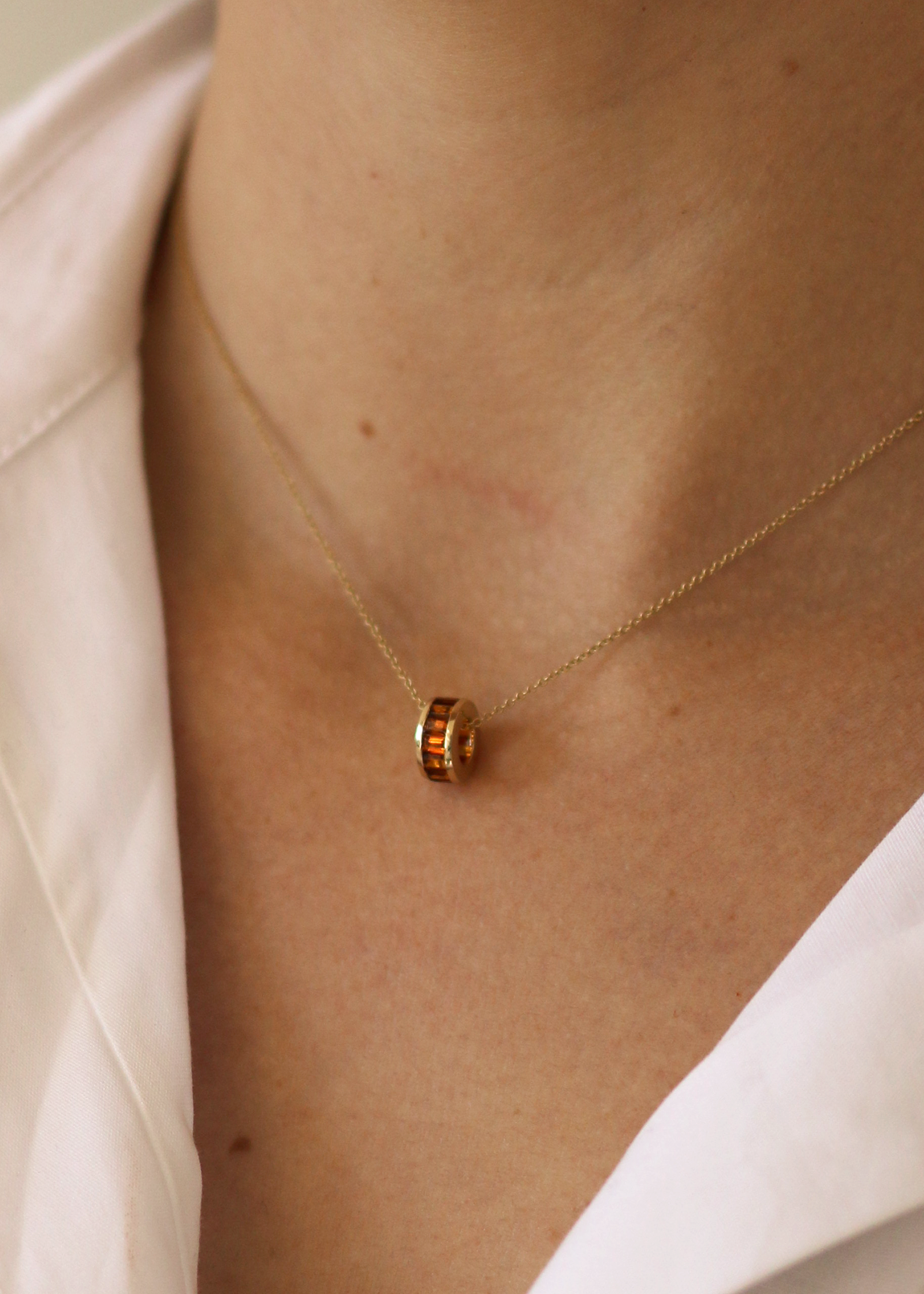 Milestone Baguette Birthstone Charm Citrine