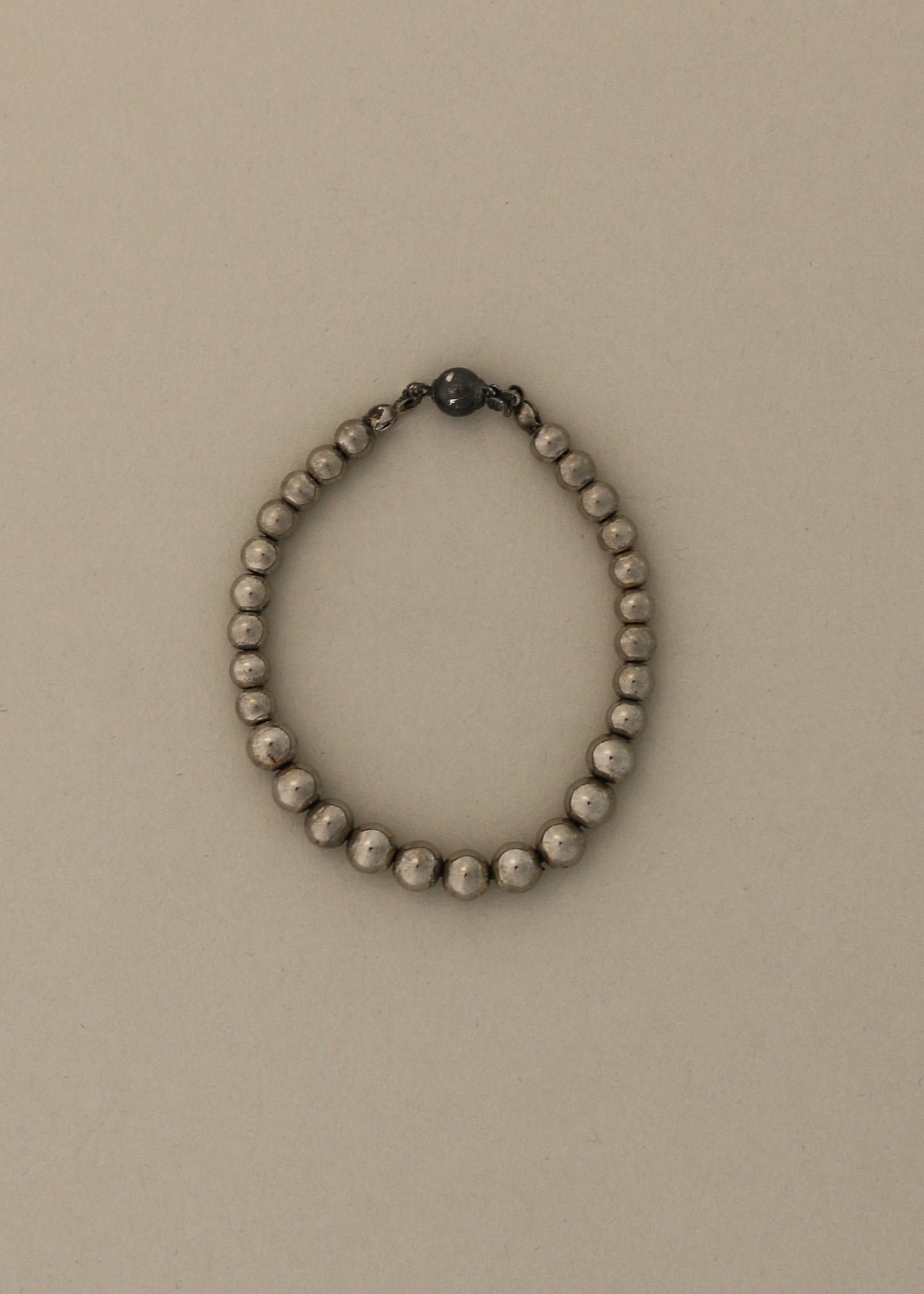Vintage Graduated Silver Beaded Bracelet