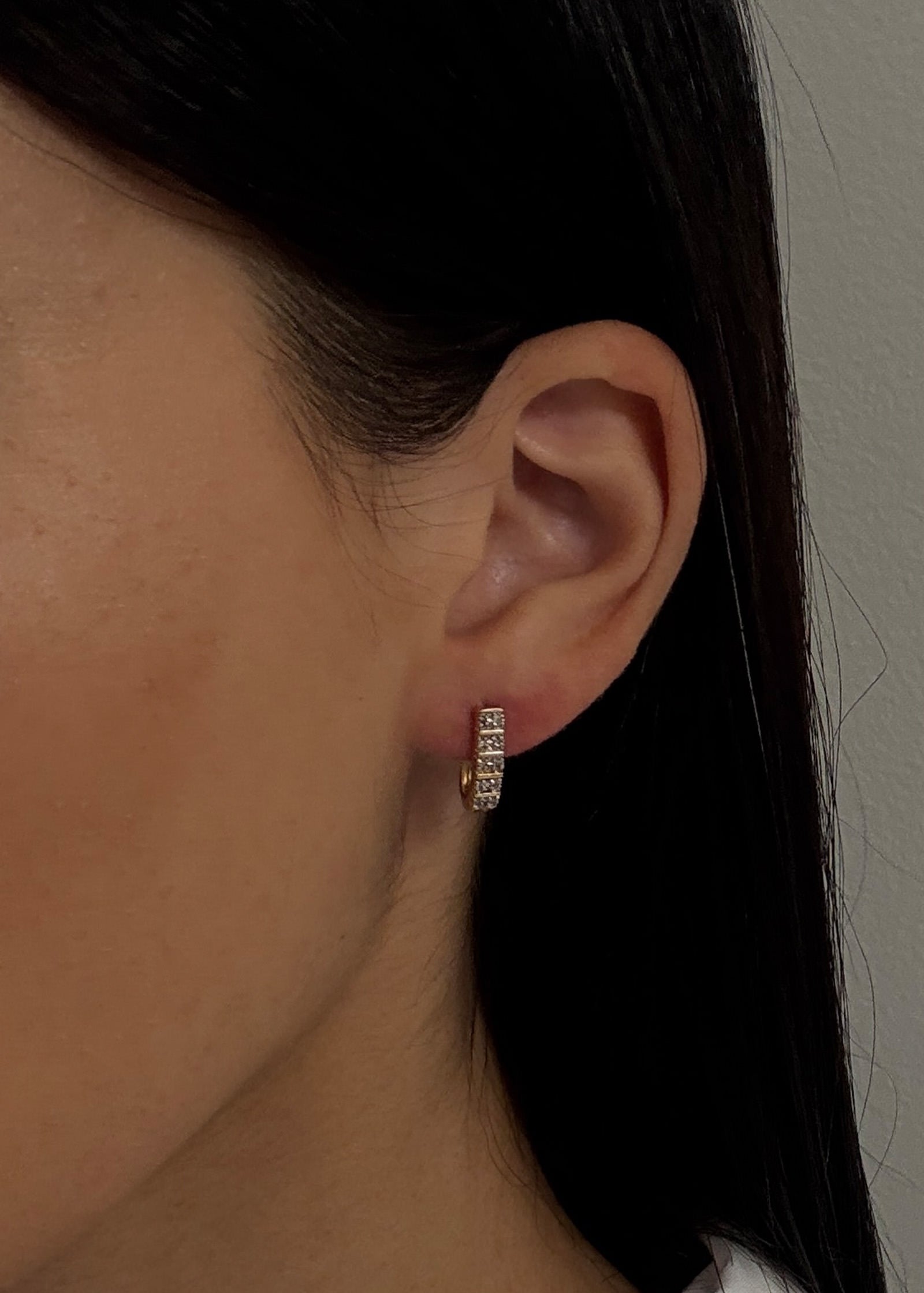 Vintage 10k Diamond J Earrings