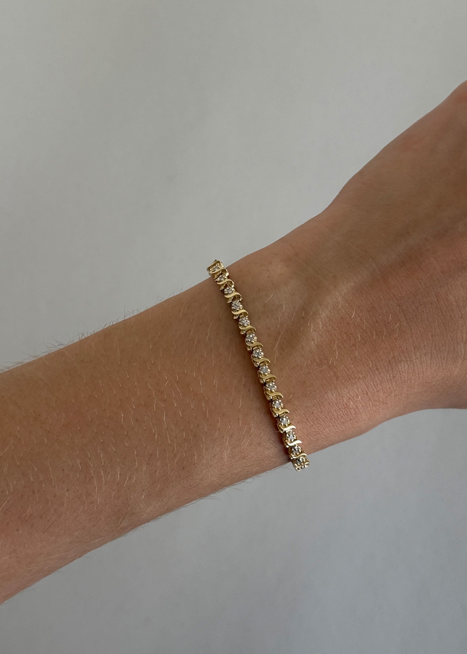 Vintage 14k S Link Tennis Bracelet