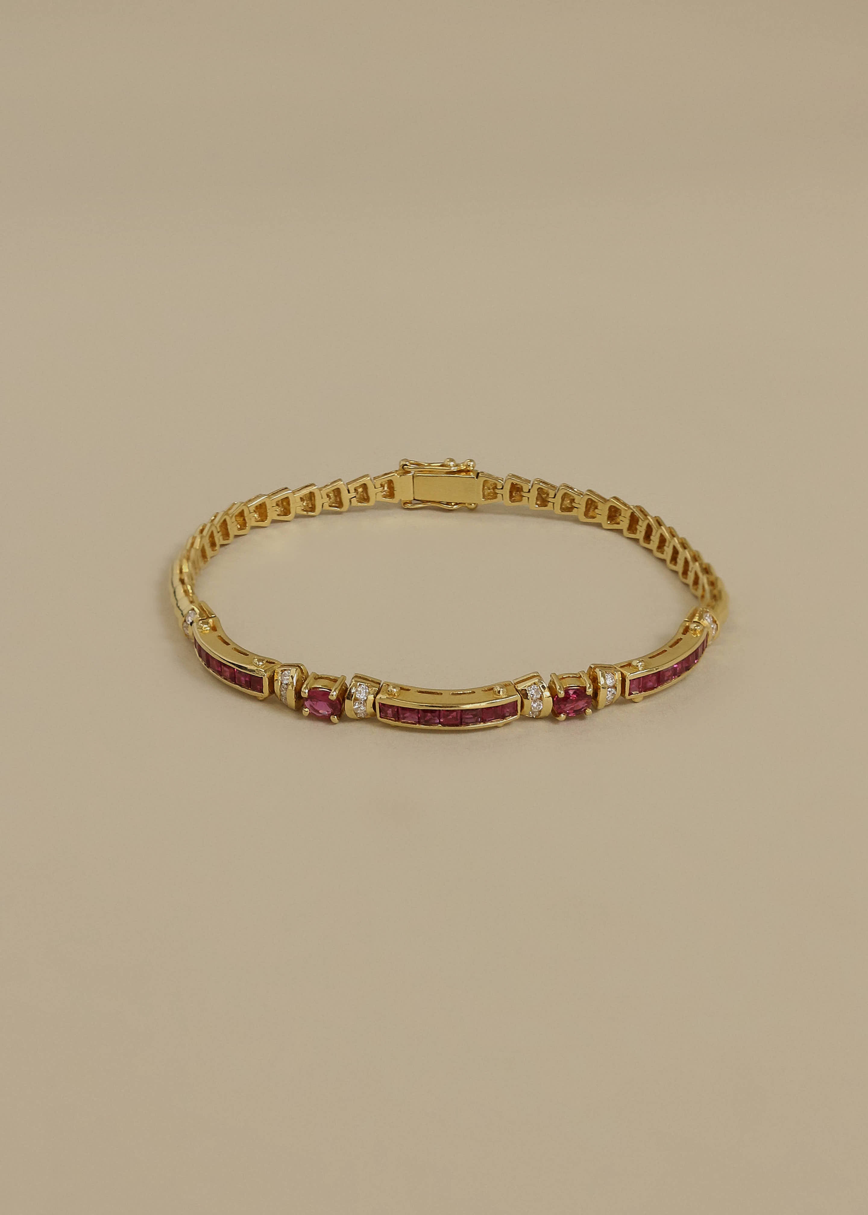 Vintage 18k Ruby Tennis Bracelet