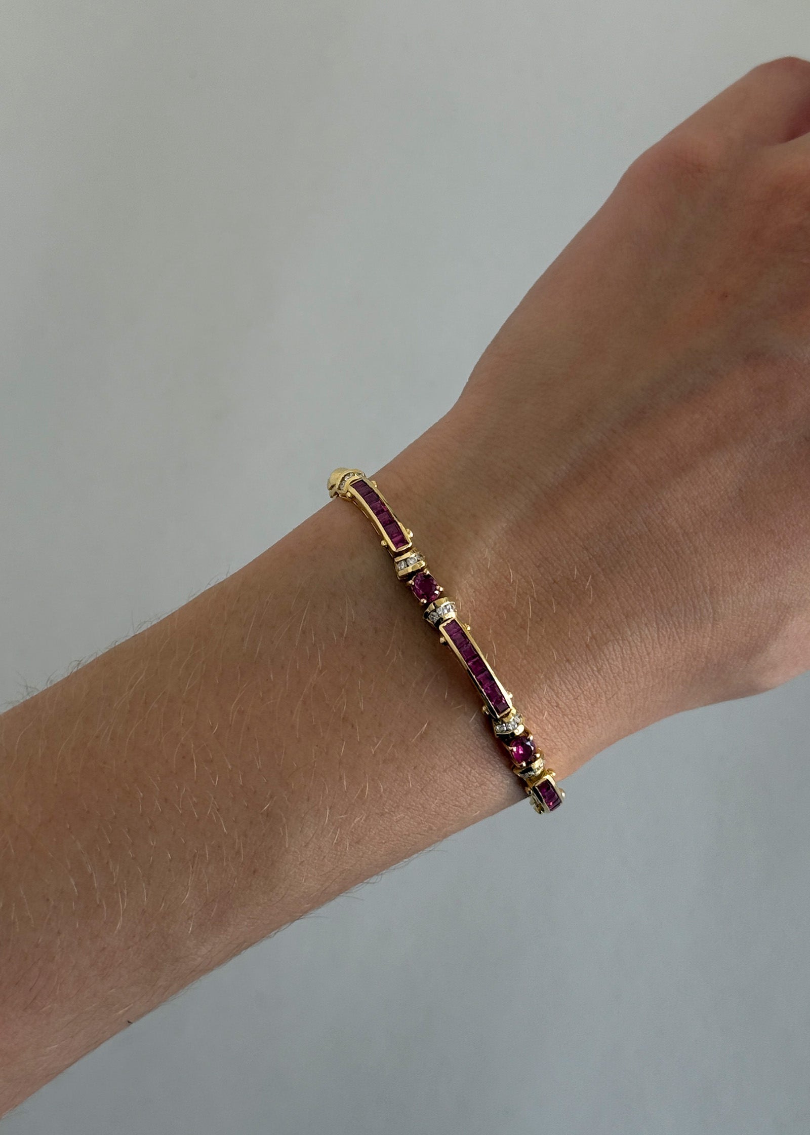 Vintage 18k Ruby Tennis Bracelet