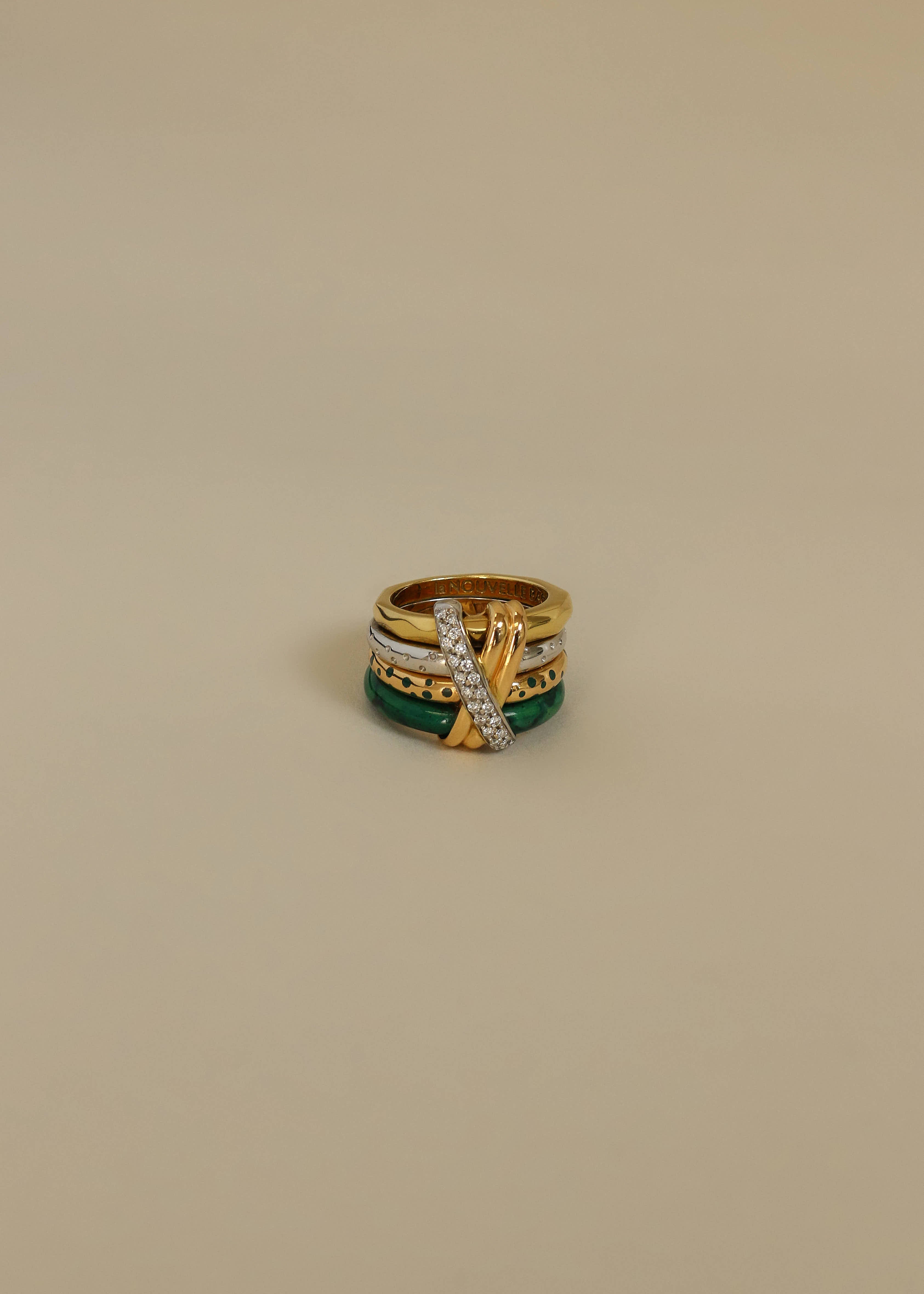 Vintage 4 Ridge X Ring 18k