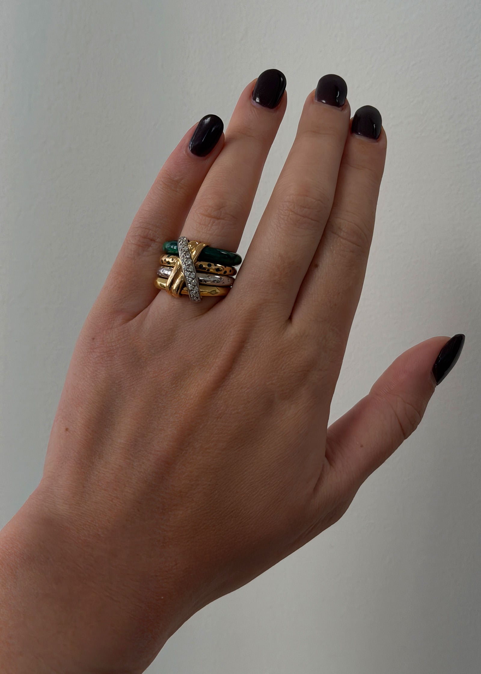 Vintage 4 Ridge X Ring 18k