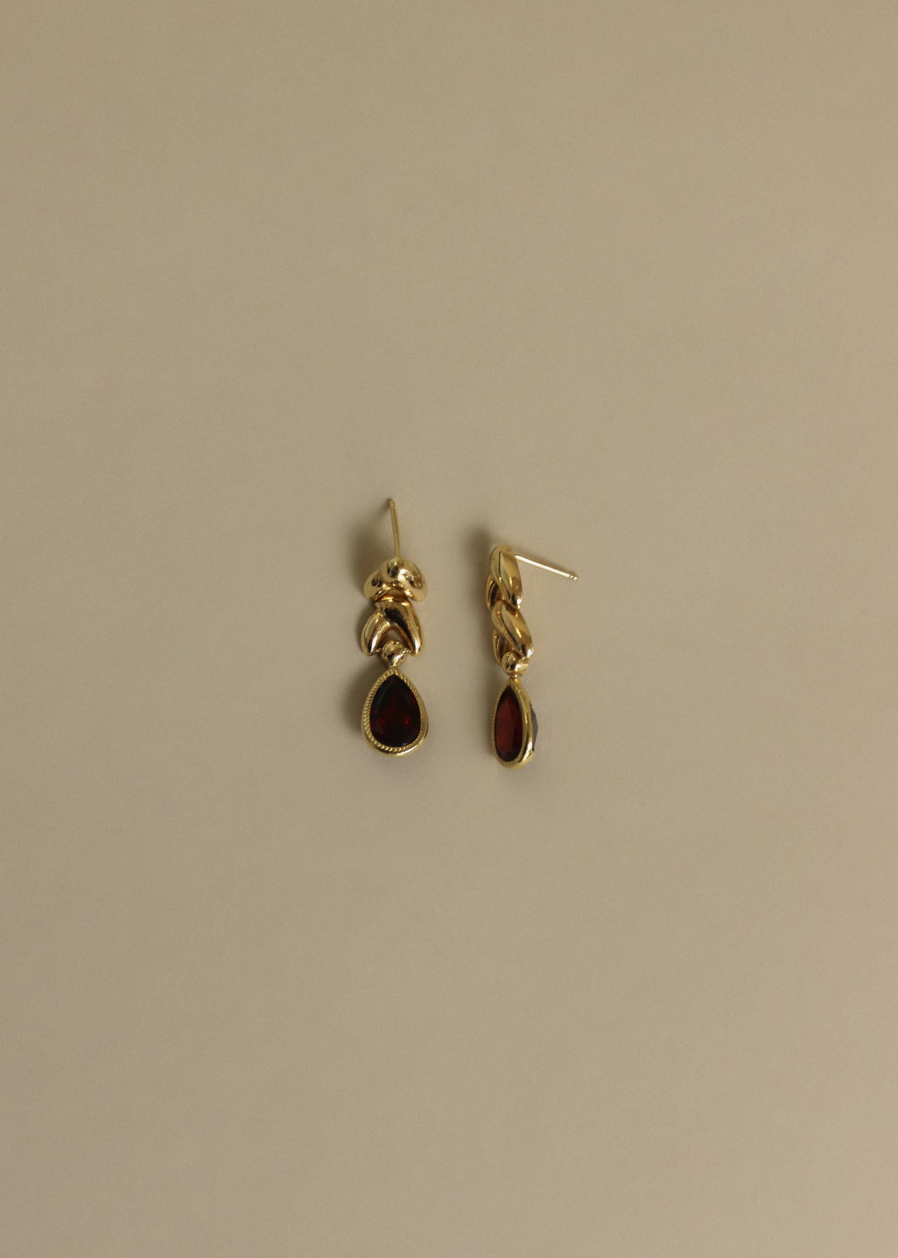 Vintage Garnet Drop Earrings