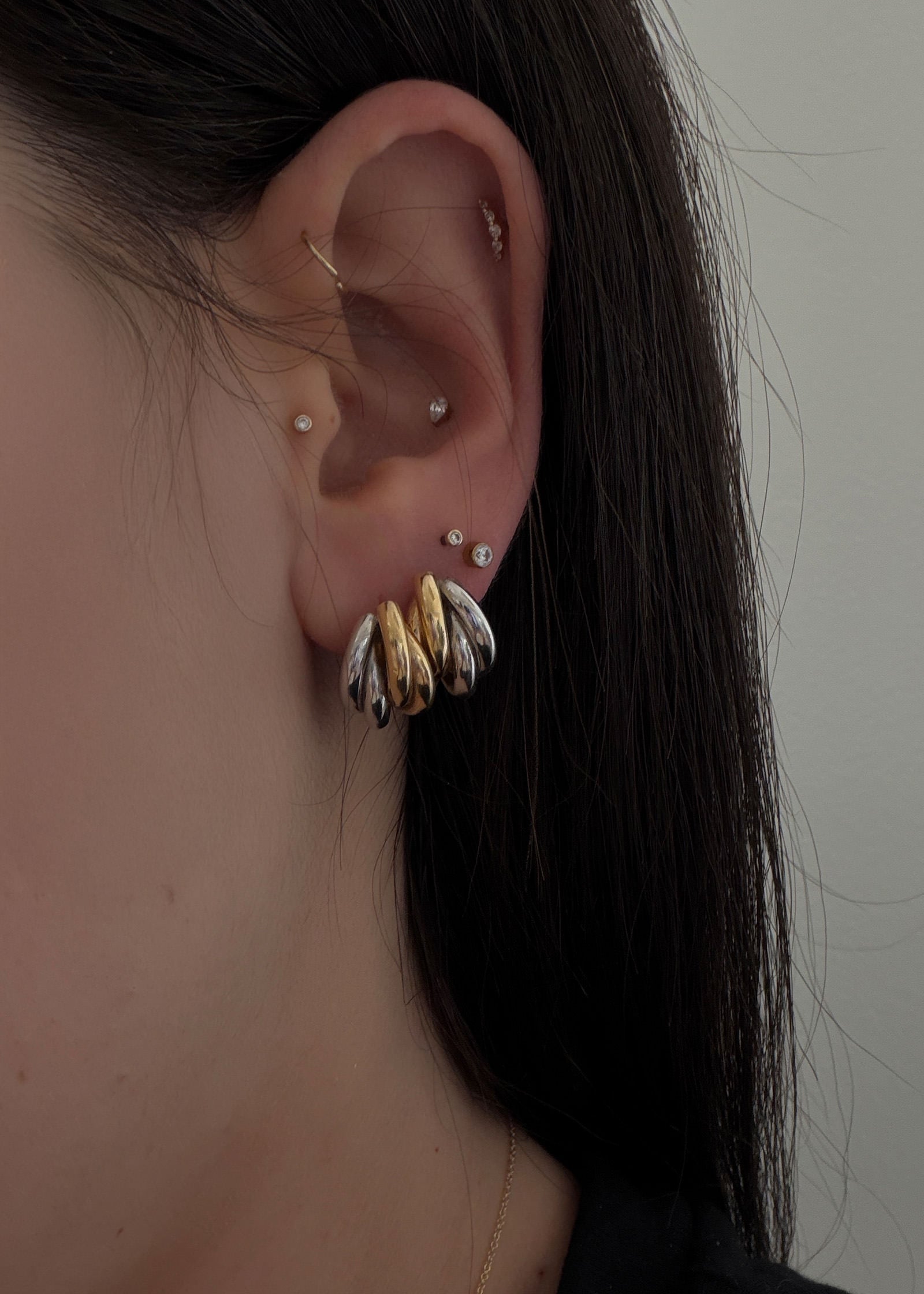 Vintage Two Tone Earrings