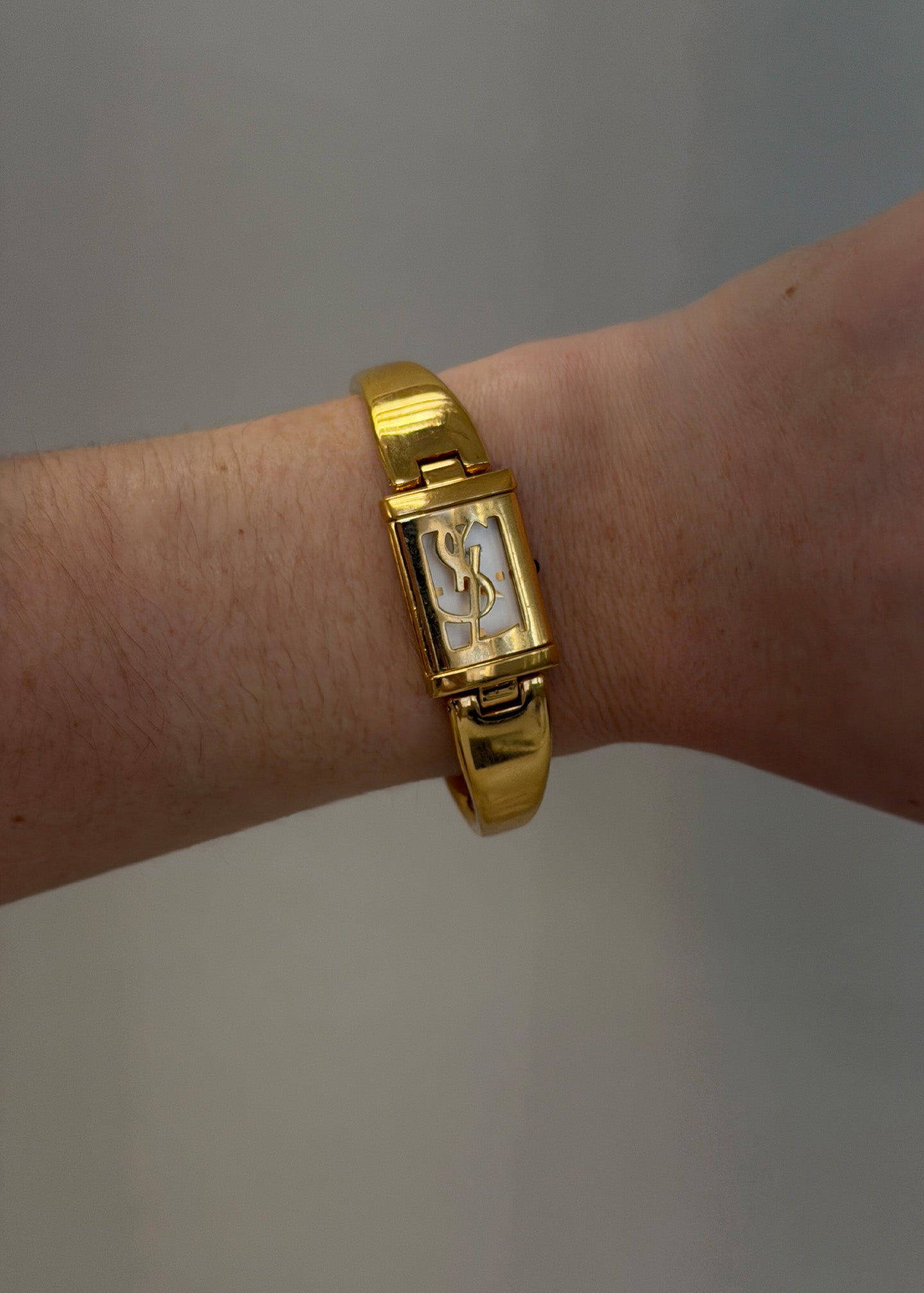 Vintage YSL Gold Bangle Watch