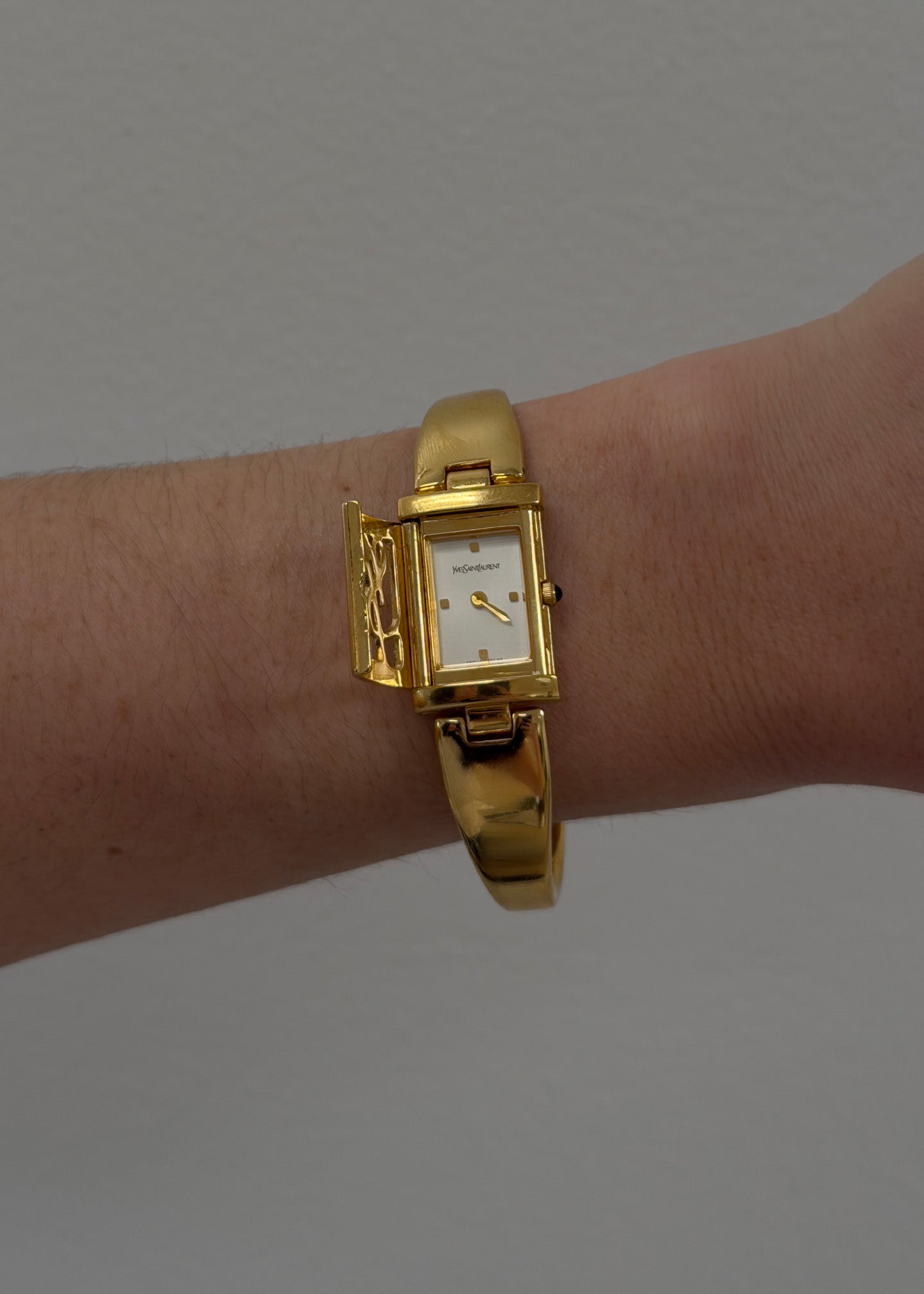 Vintage YSL Gold Bangle Watch