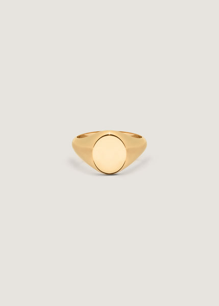 Men's Solid Gold Signet Ring Oval | Kinn Studio