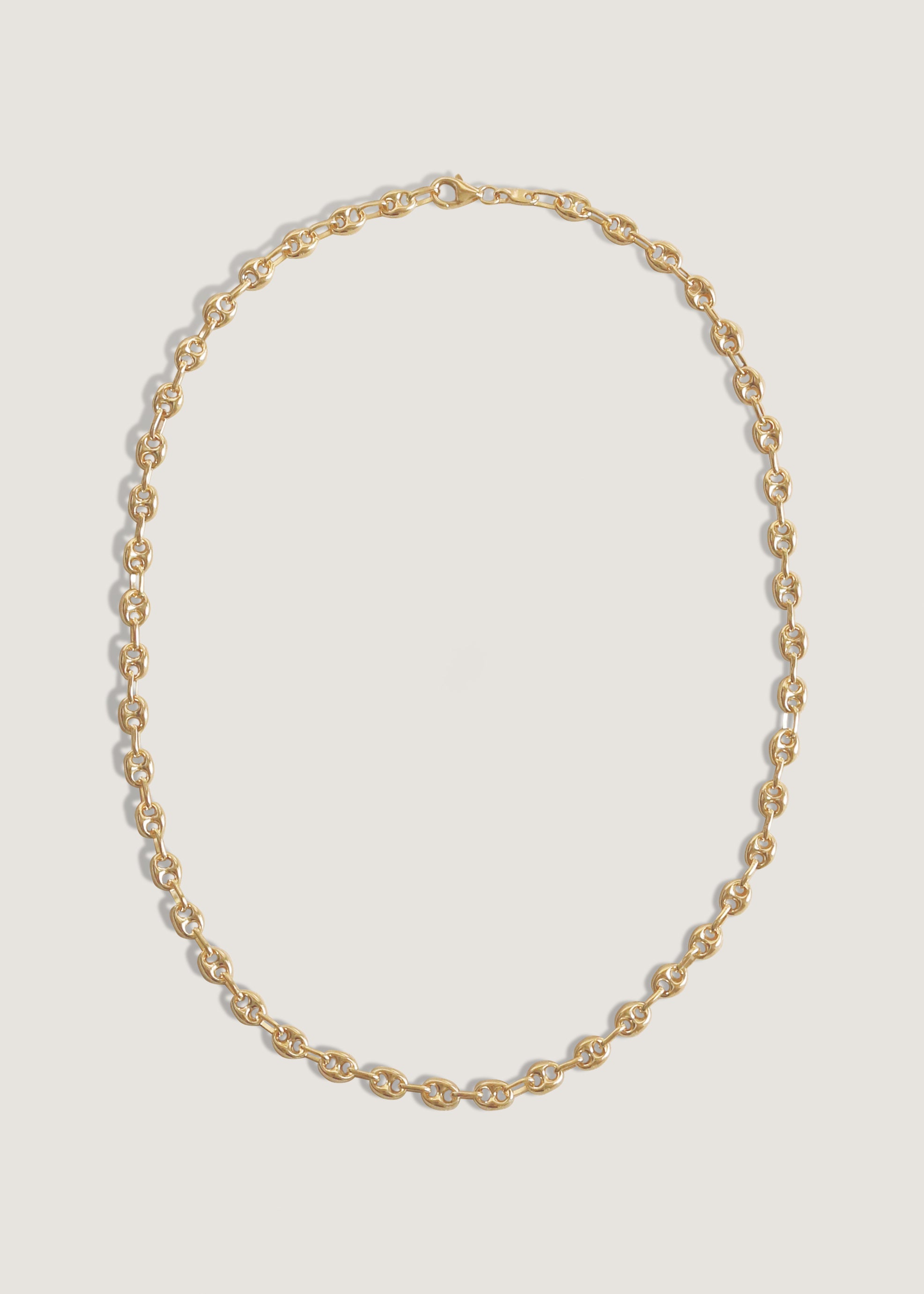 Petite Puffed Mariner Chain Necklace Gold