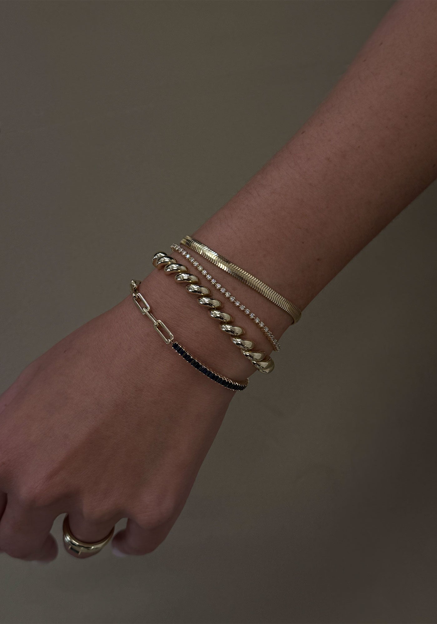 Serena Baguette Tennis Link Bracelet Blue Sapphire - Kinn