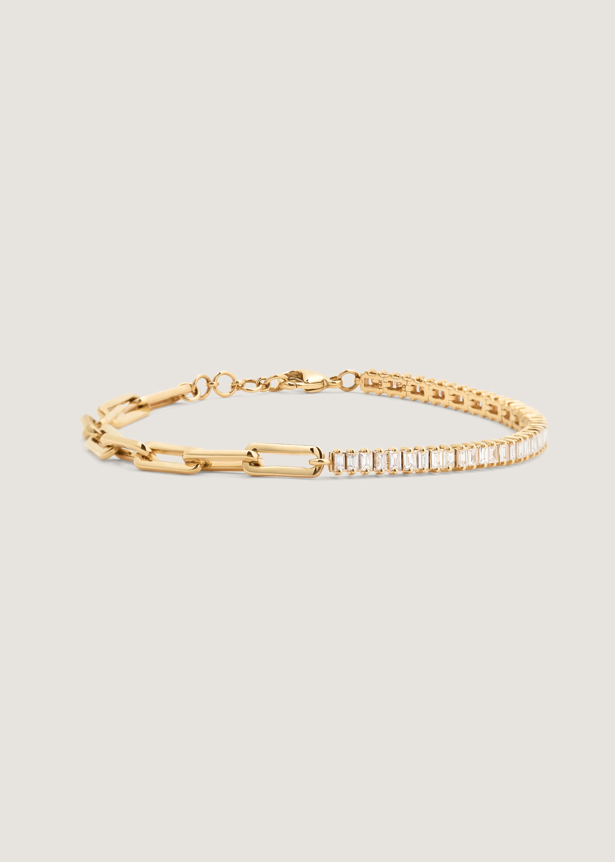 Serena Baguette Tennis Link Bracelet Diamond