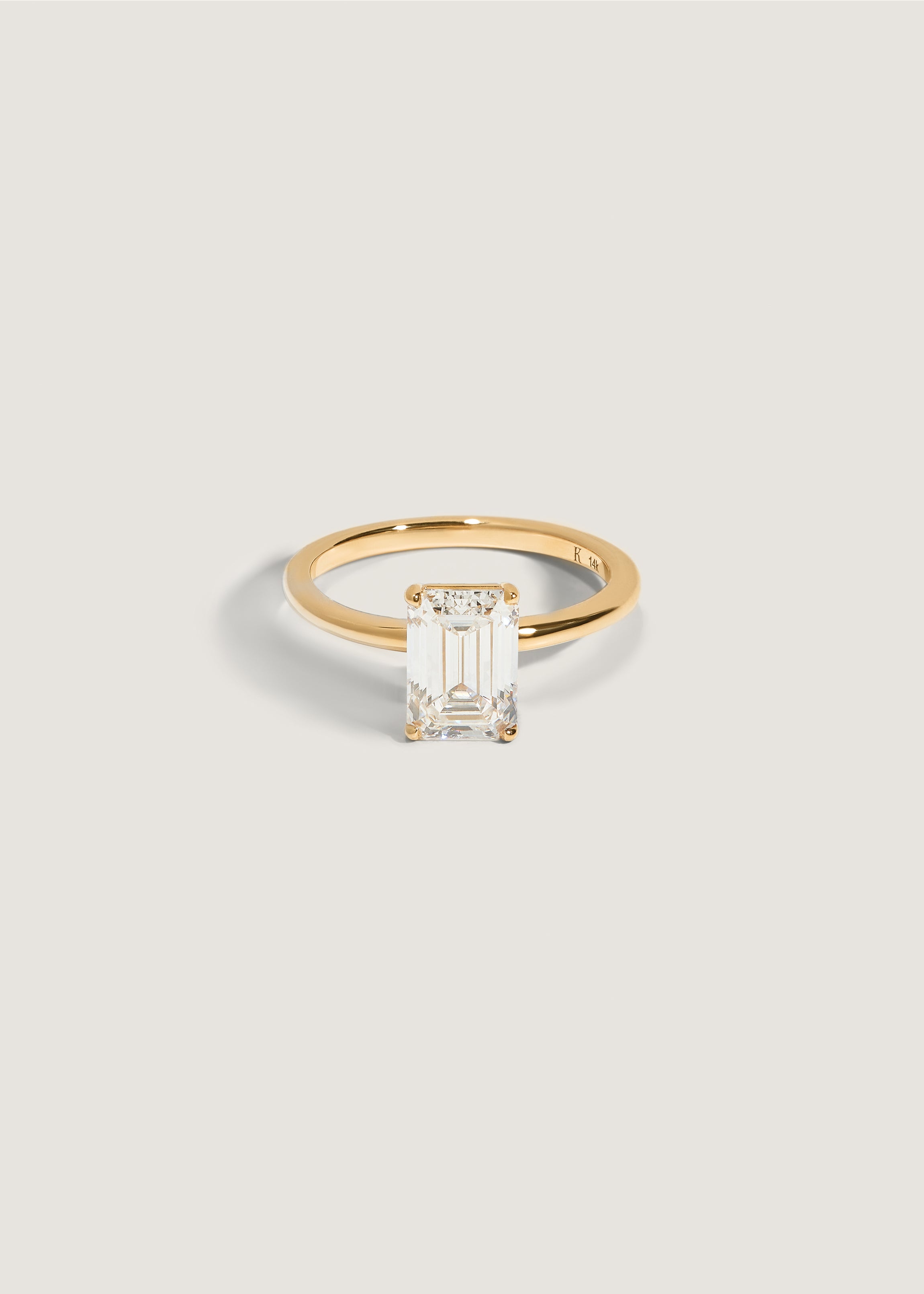 Elizabeth Emerald Ring Lab Diamond