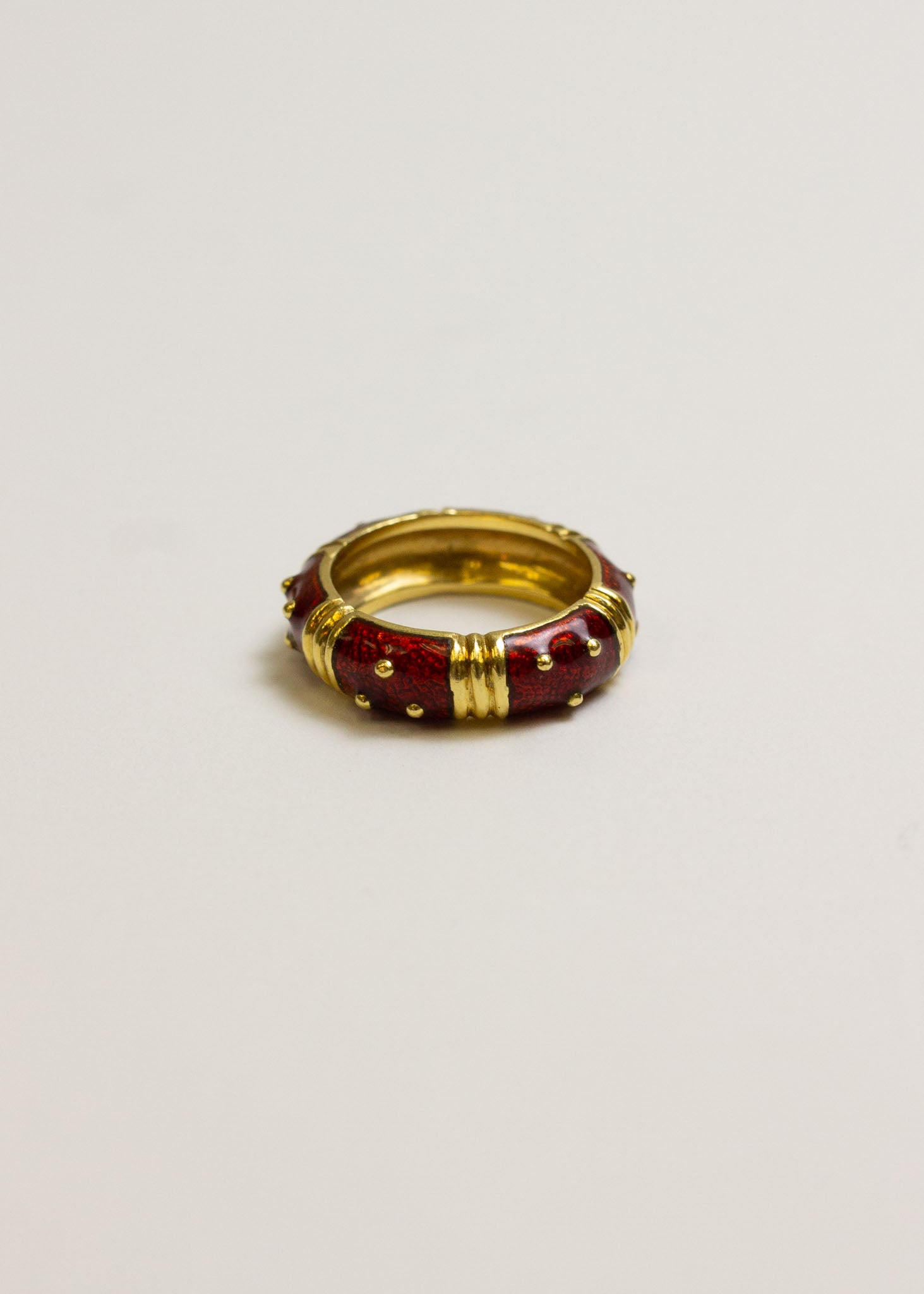 Vintage Red Enamel Band Ring