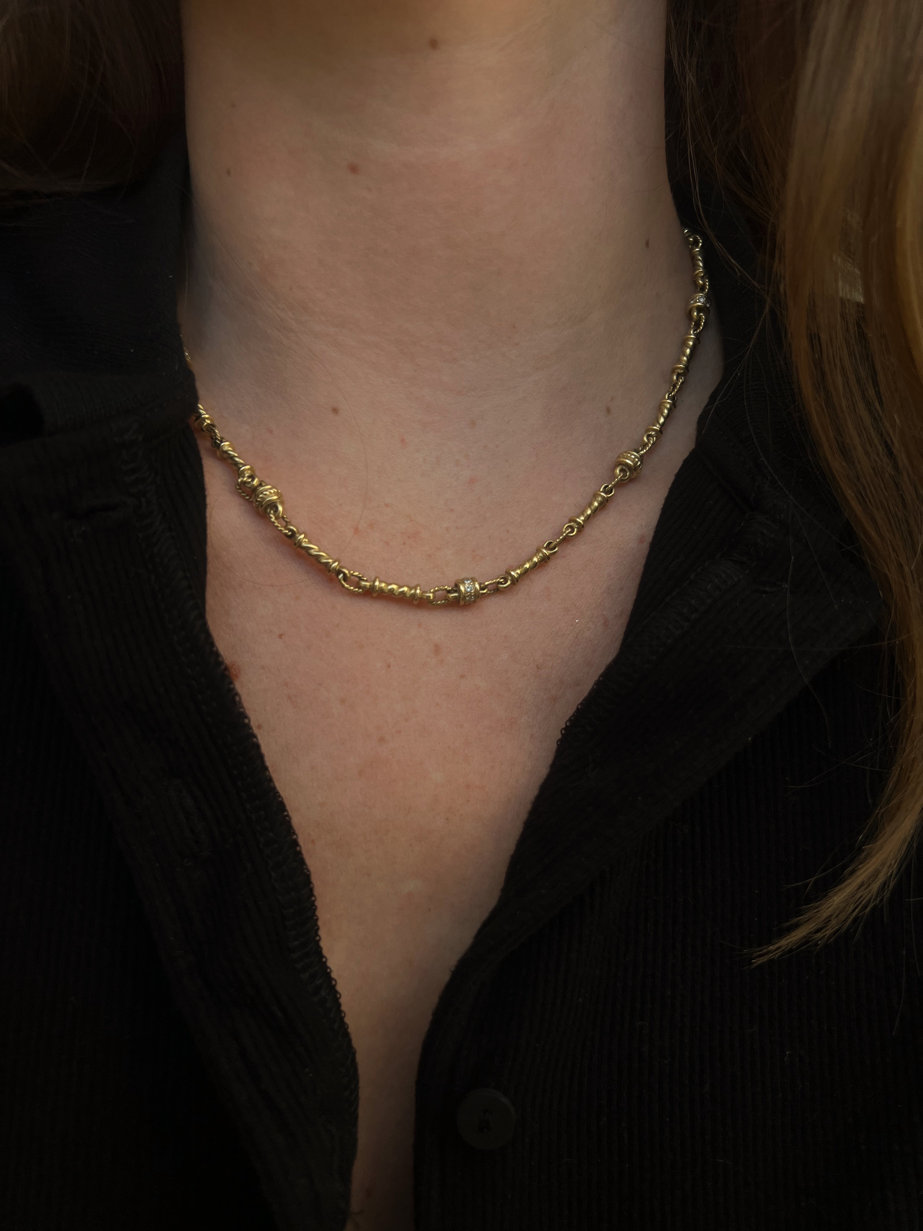 Vintage Diamond Chain Necklace