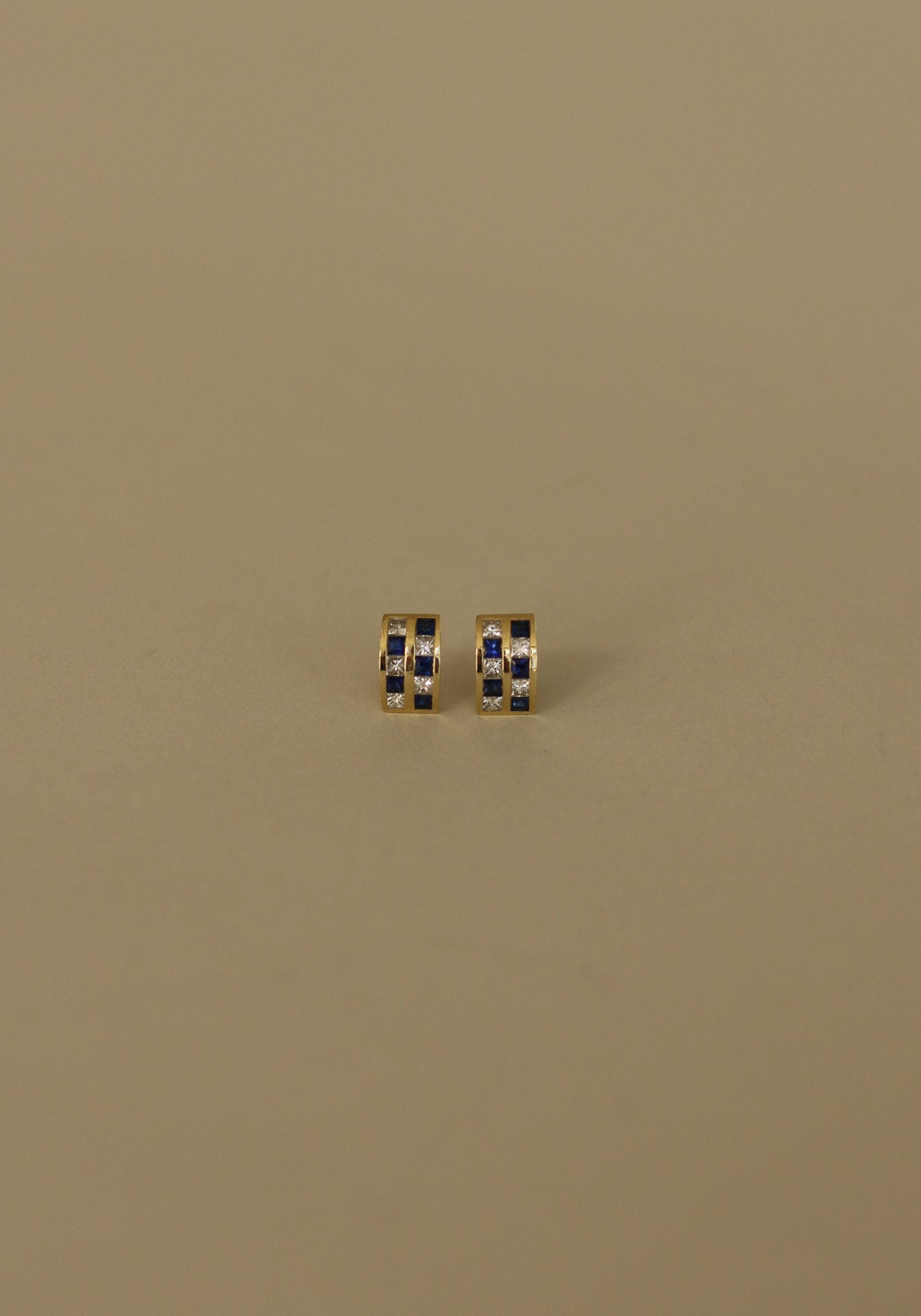 Archive Chloé Sapphire Checkered Earrings