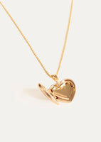 alt="Maison Heart Locket Necklace I opened"